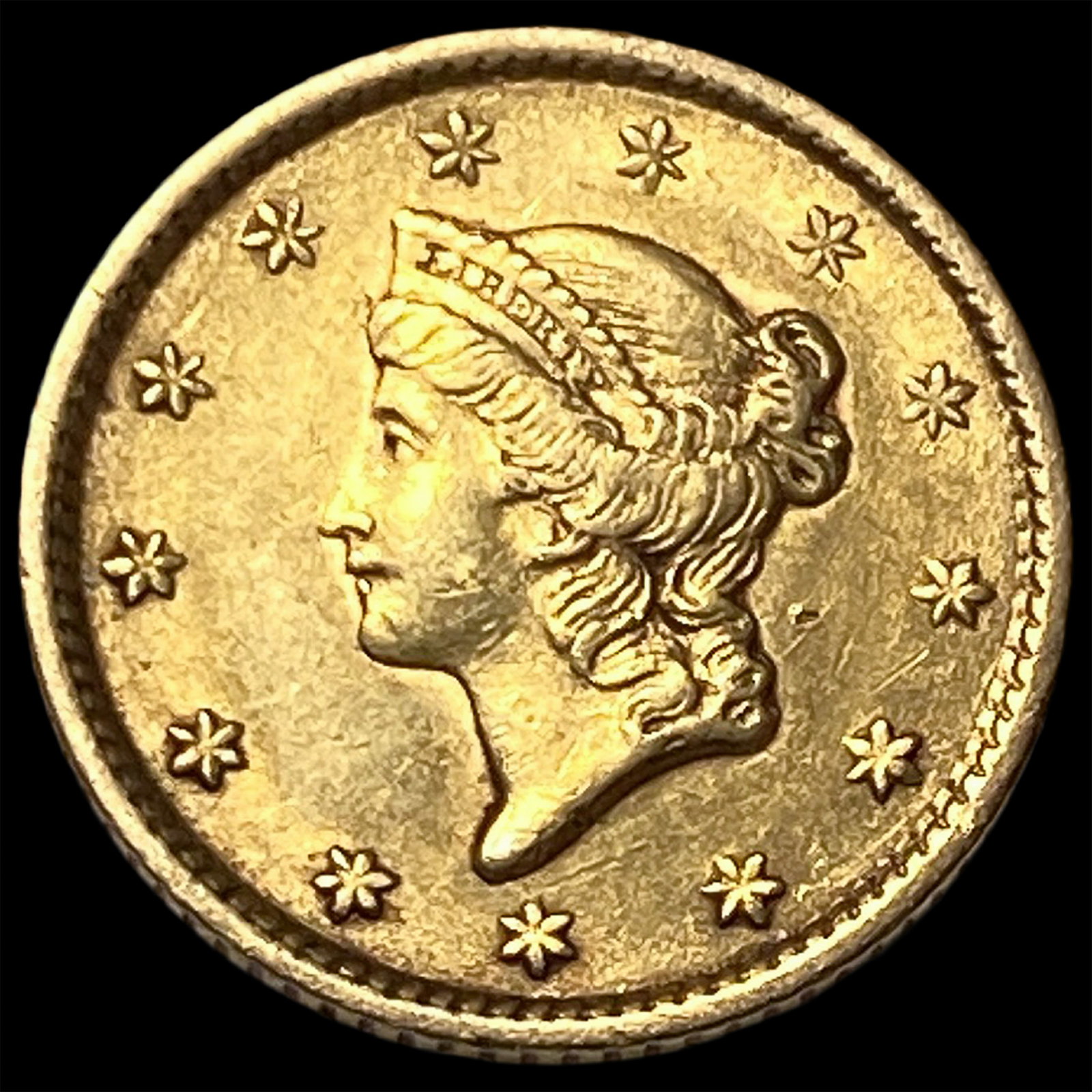 1853 Gold $1 Liberty Head Type 1 UNCIRCULATED: 1853 Gold $1 Liberty Head Type 1 UNCIRCULATED