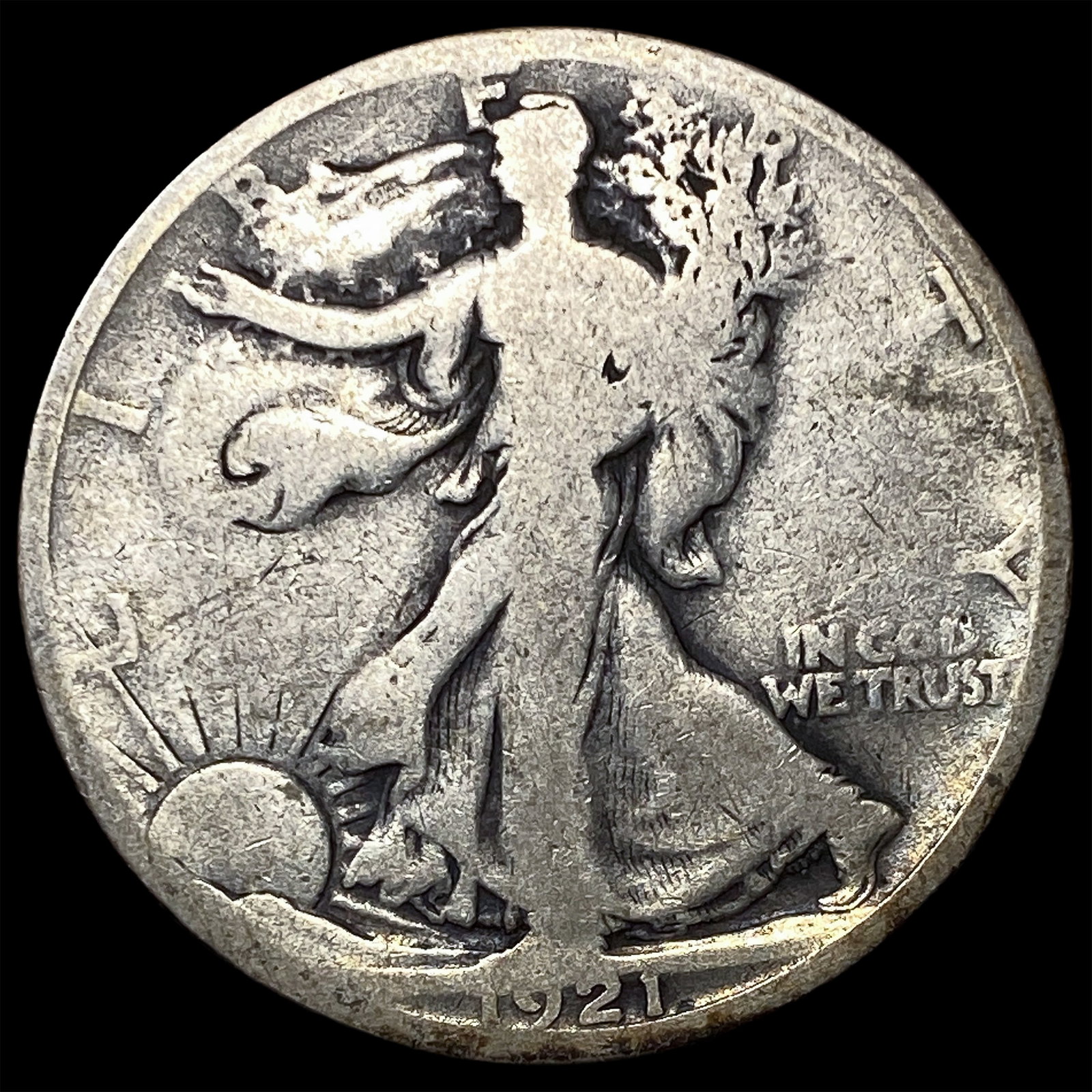 1921-S Silver Walking Liberty Half Dollar NICELY CIRCULATED: 1921-S Silver Walking Liberty Half Dollar NICELY CIRCULATED