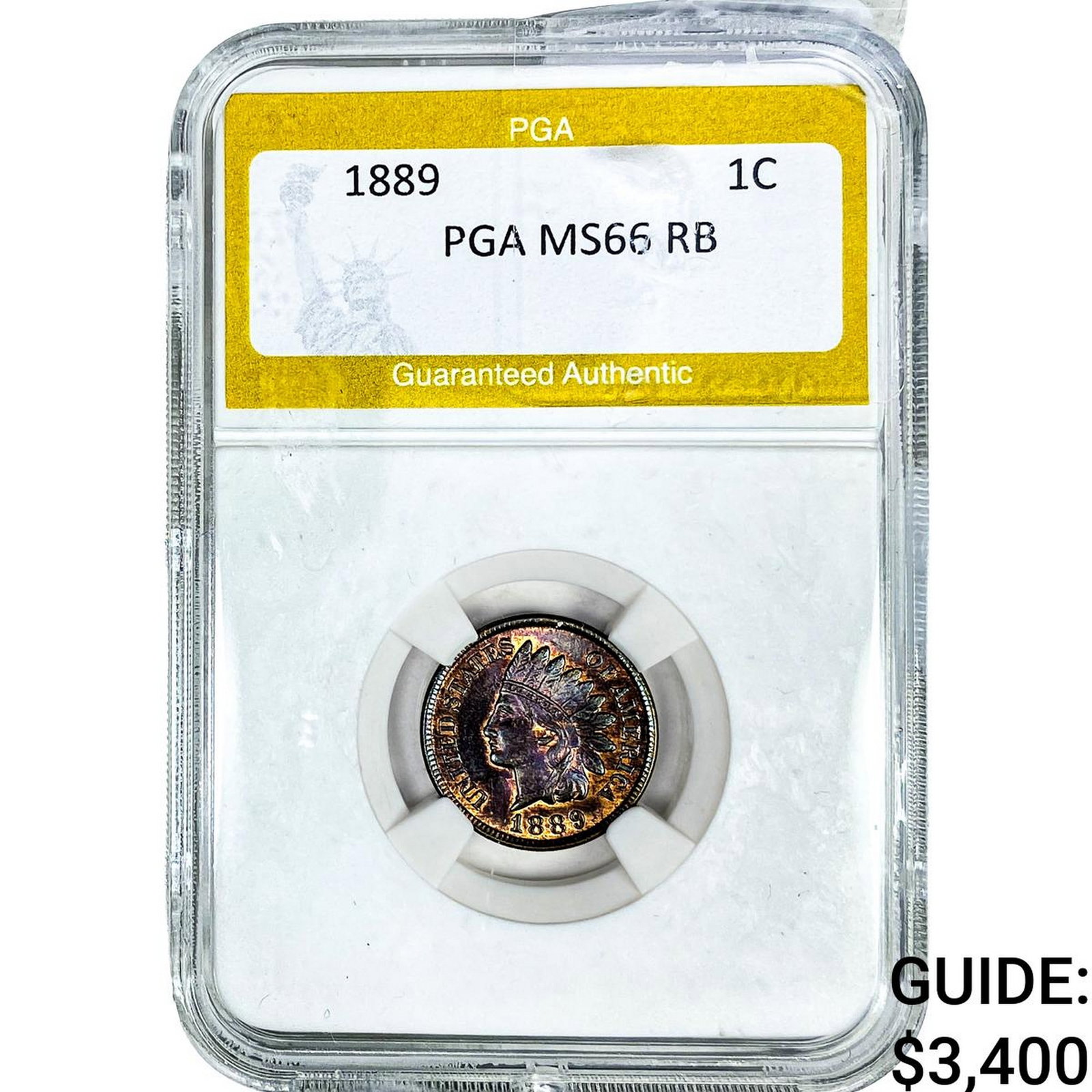 1889 Indian Head Cent PGA MS66 RB: 1889 Indian Head Cent PGA MS66 RB
