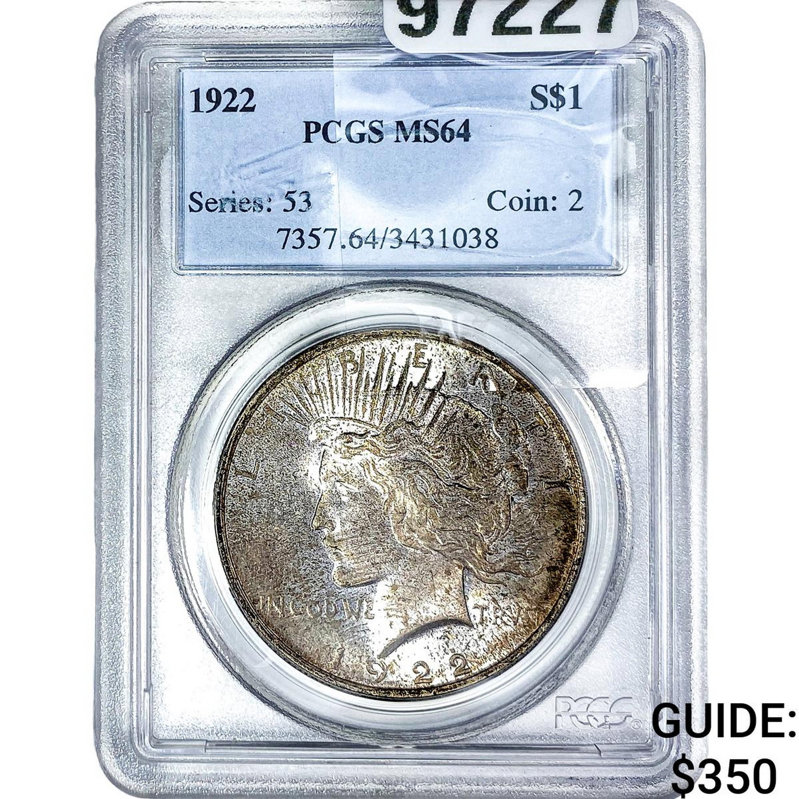 1922 Silver Peace Dollar PCGS MS64: 1922 Silver Peace Dollar PCGS MS64