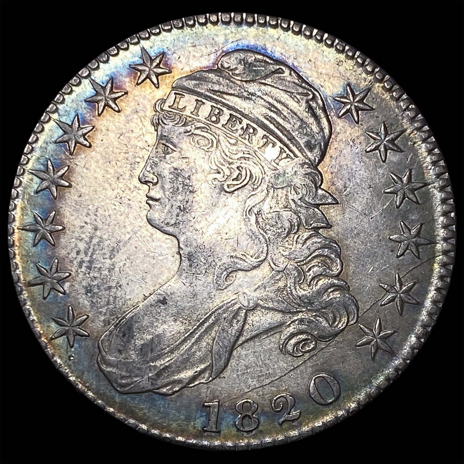 1820 Capped Bust Half Dollar CHOICE AU: 1820 Capped Bust Half Dollar CHOICE AU