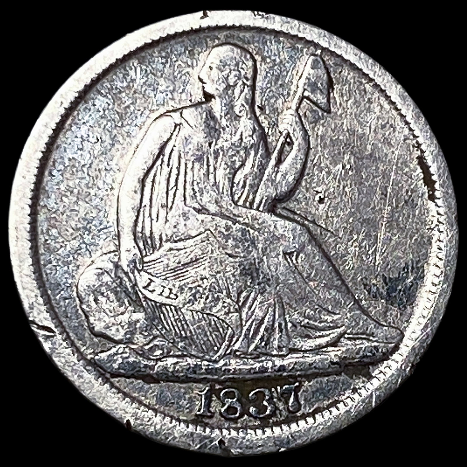 1837 Seated Liberty Half Dime LIGHTLY CIRCULATED: 1837 Seated Liberty Half Dime LIGHTLY CIRCULATED