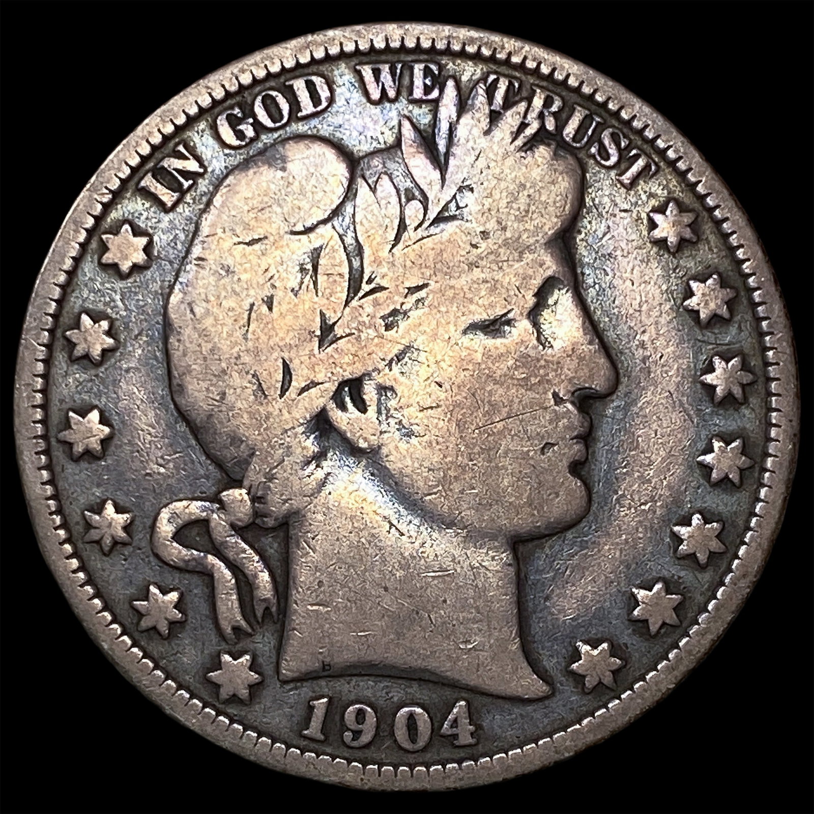 1904-O Silver Barber Half Dollar LIGHTLY CIRCULATED: 1904-O Silver Barber Half Dollar LIGHTLY CIRCULATED