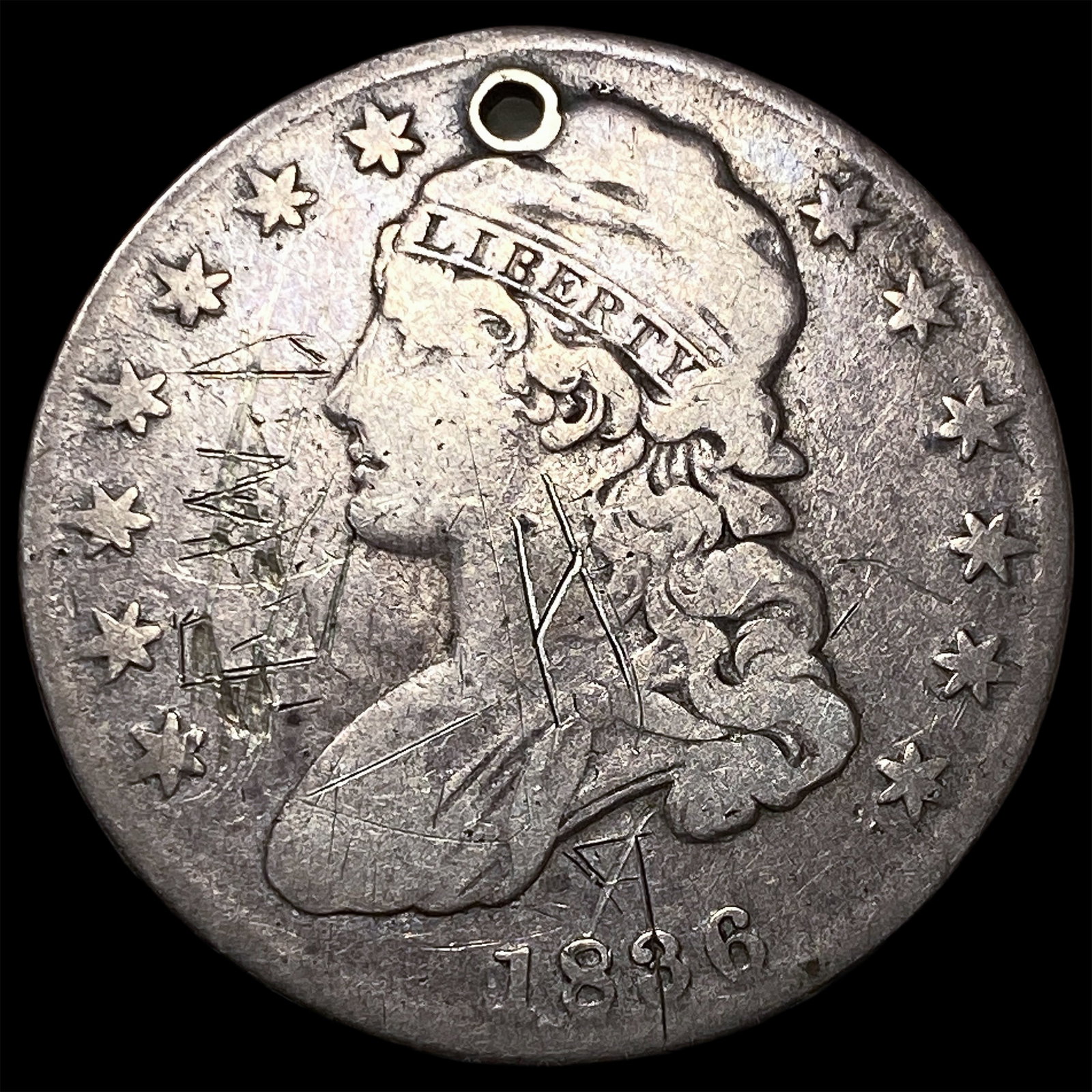 1836 Capped Bust Silver Half Dollar NICELY CIRCULATED: 1836 Capped Bust Silver Half Dollar NICELY CIRCULATED