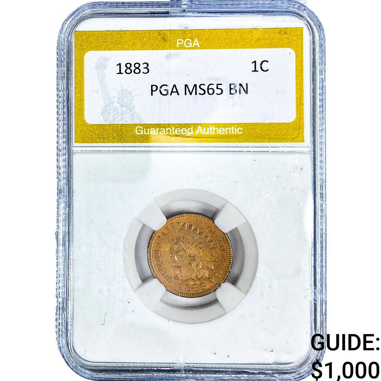 1883 Indian Head Cent PGA MS65 BN: 1883 Indian Head Cent PGA MS65 BN