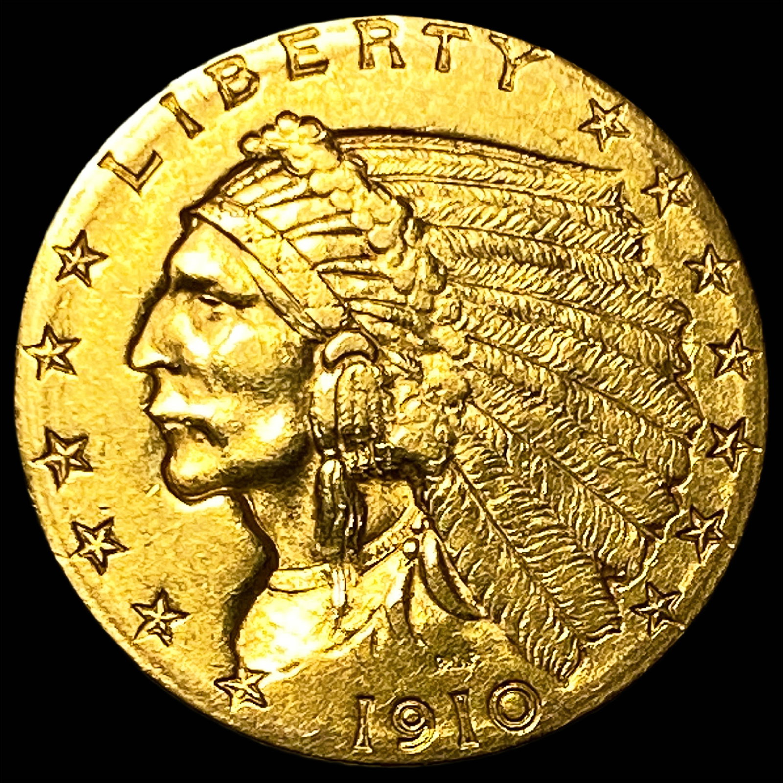 1910 Indian Head Gold $2.5 Quarter Eagle UNCIRCULATED: 1910 Indian Head Gold $2.5 Quarter Eagle UNCIRCULATED
