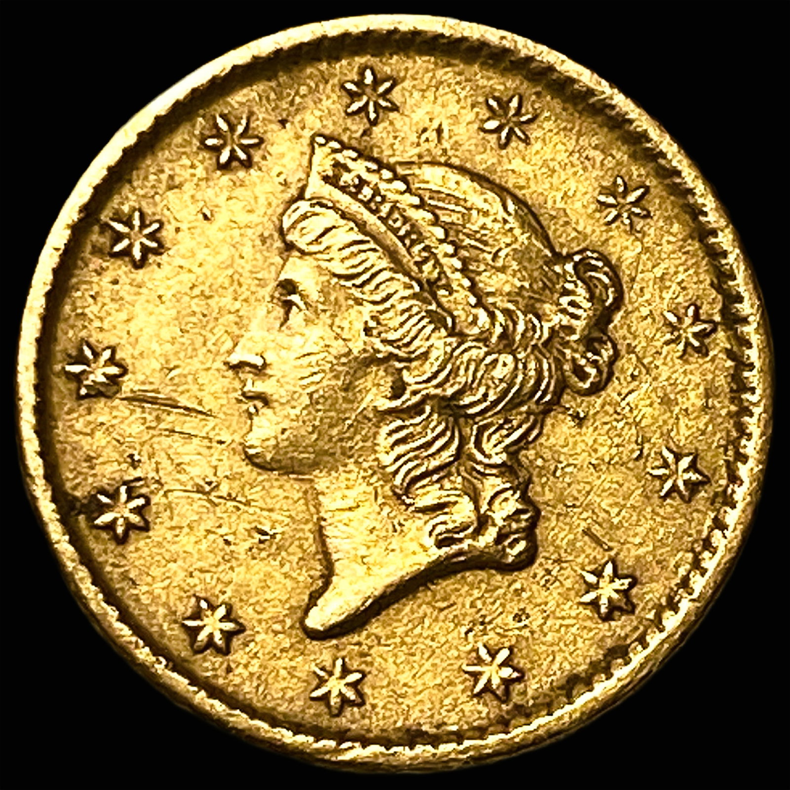 1853 Gold $1 Liberty Head Type 1 CLOSELY UNCIRCULATED: 1853 Gold $1 Liberty Head Type 1 CLOSELY UNCIRCULATED