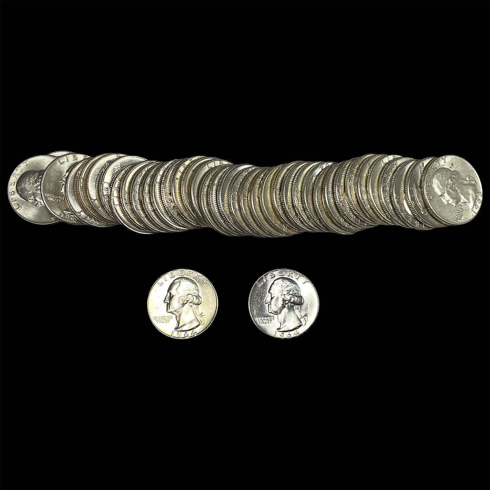 [40] 1958-1964 Washington Silver Quarter Roll (1 of 2)