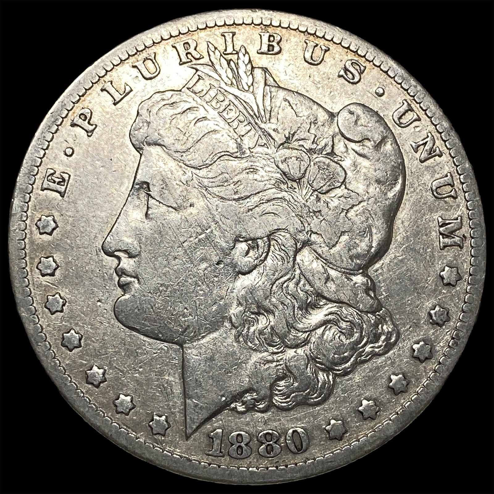 1880-CC Silver Morgan Dollar LIGHTLY CIRCULATED: 1880-CC Silver Morgan Dollar LIGHTLY CIRCULATED