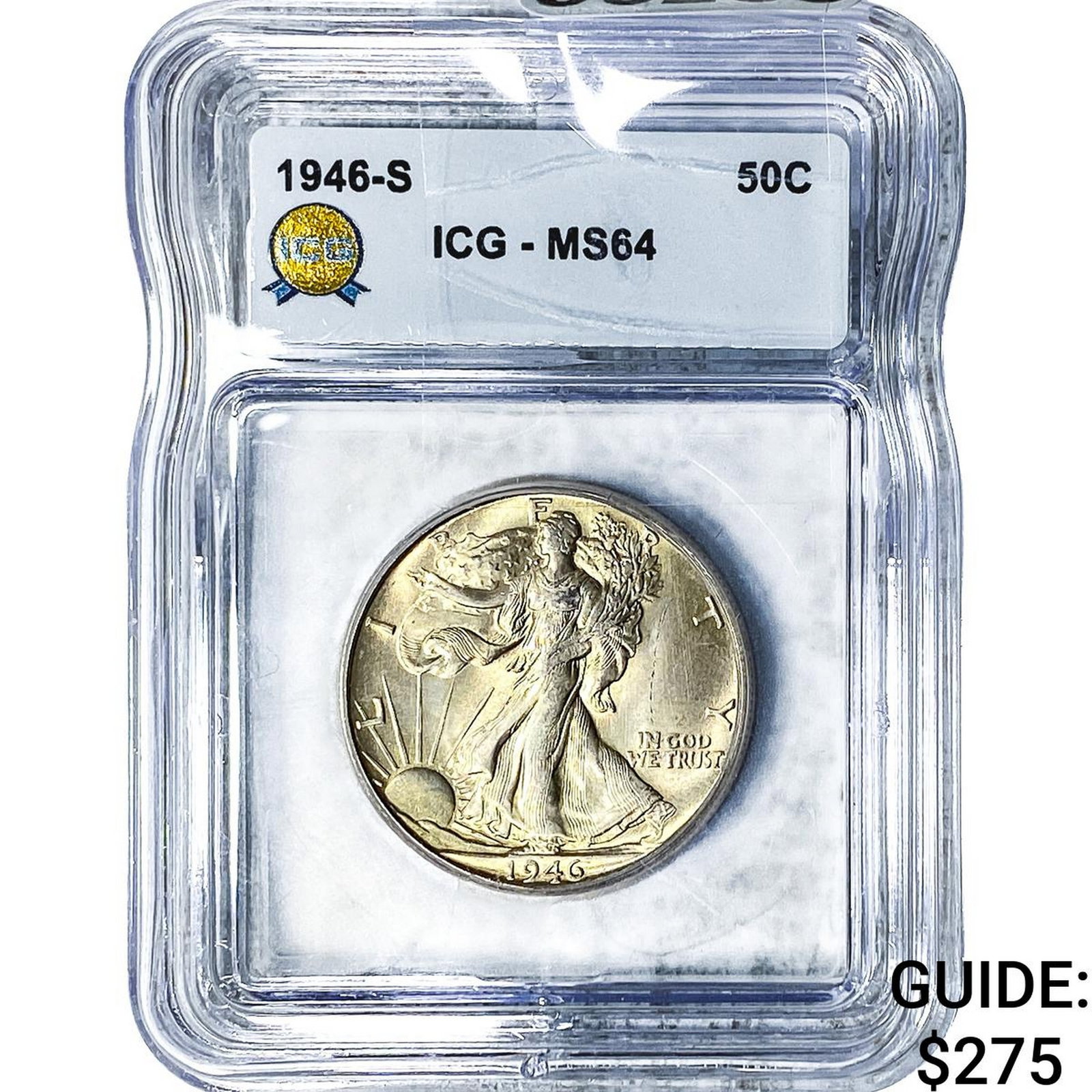 1946-S Walking Liberty Half Dollar ICG MS64: 1946-S Walking Liberty Half Dollar ICG MS64