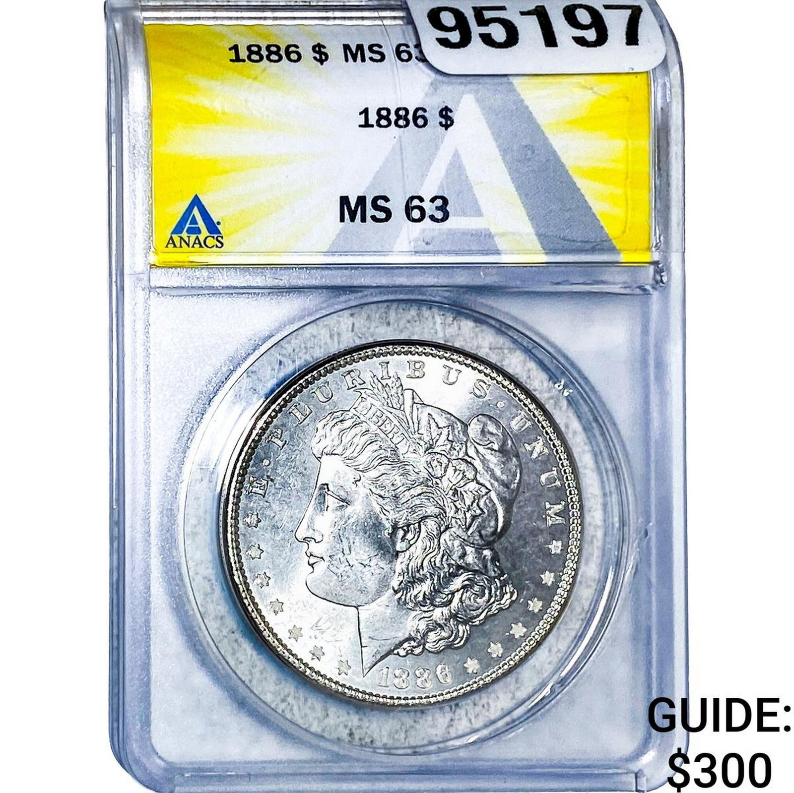 1886 Morgan Silver Dollar ANACS MS63: 1886 Morgan Silver Dollar ANACS MS63
