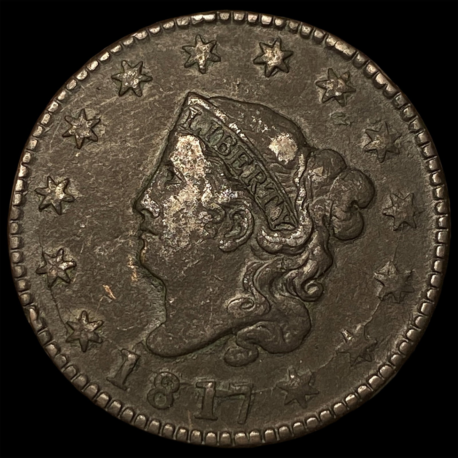 1817 Coronet Head Large Cent NEARLY UNCIRCULATED (1 of 2)