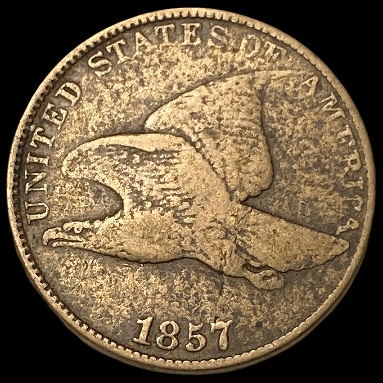 1857 Flying Eagle Cent NEARLY UNCIRCULATED: 1857 Flying Eagle Cent NEARLY UNCIRCULATED