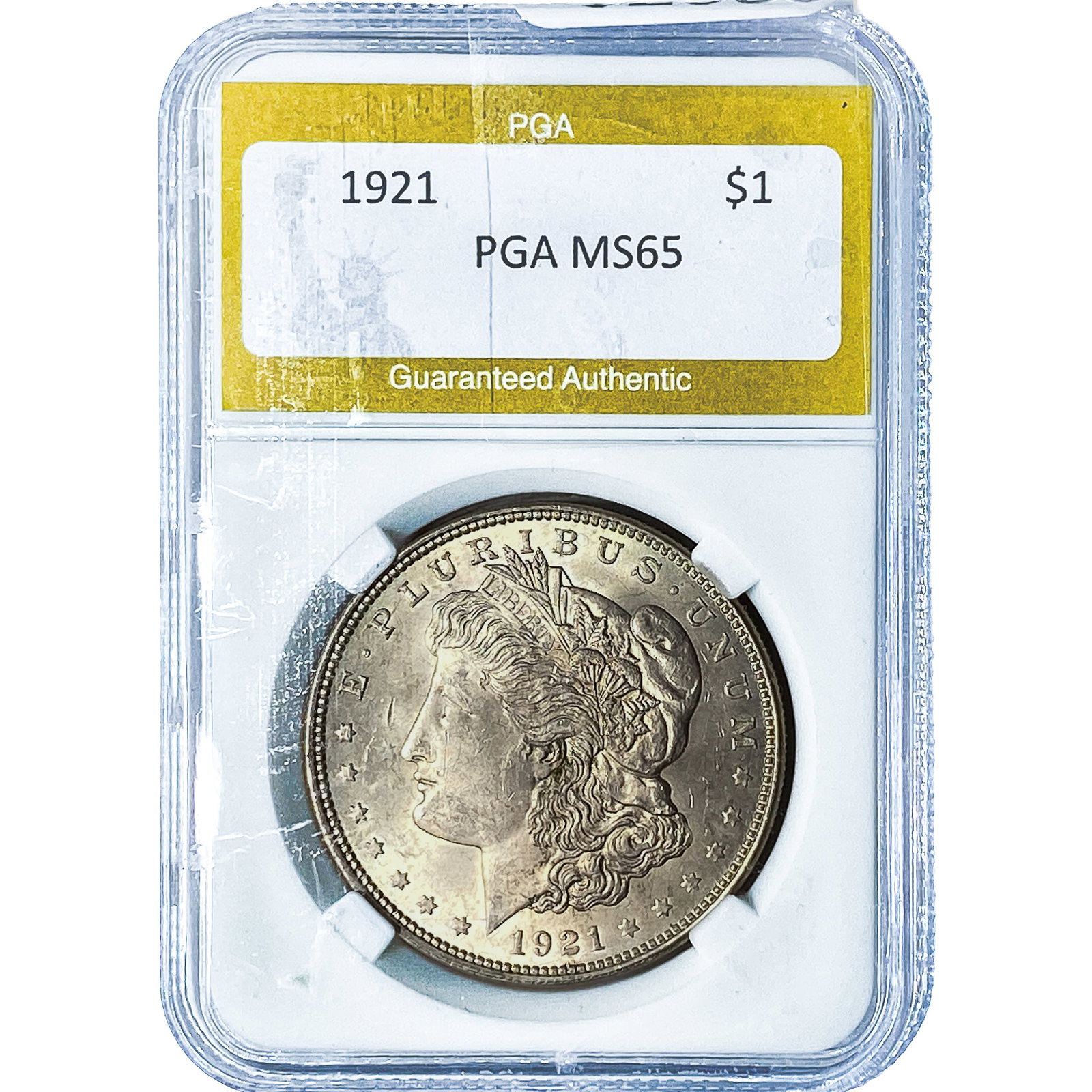 1921 Morgan Silver Dollar PGA MS65: 1921 Morgan Silver Dollar PGA MS65