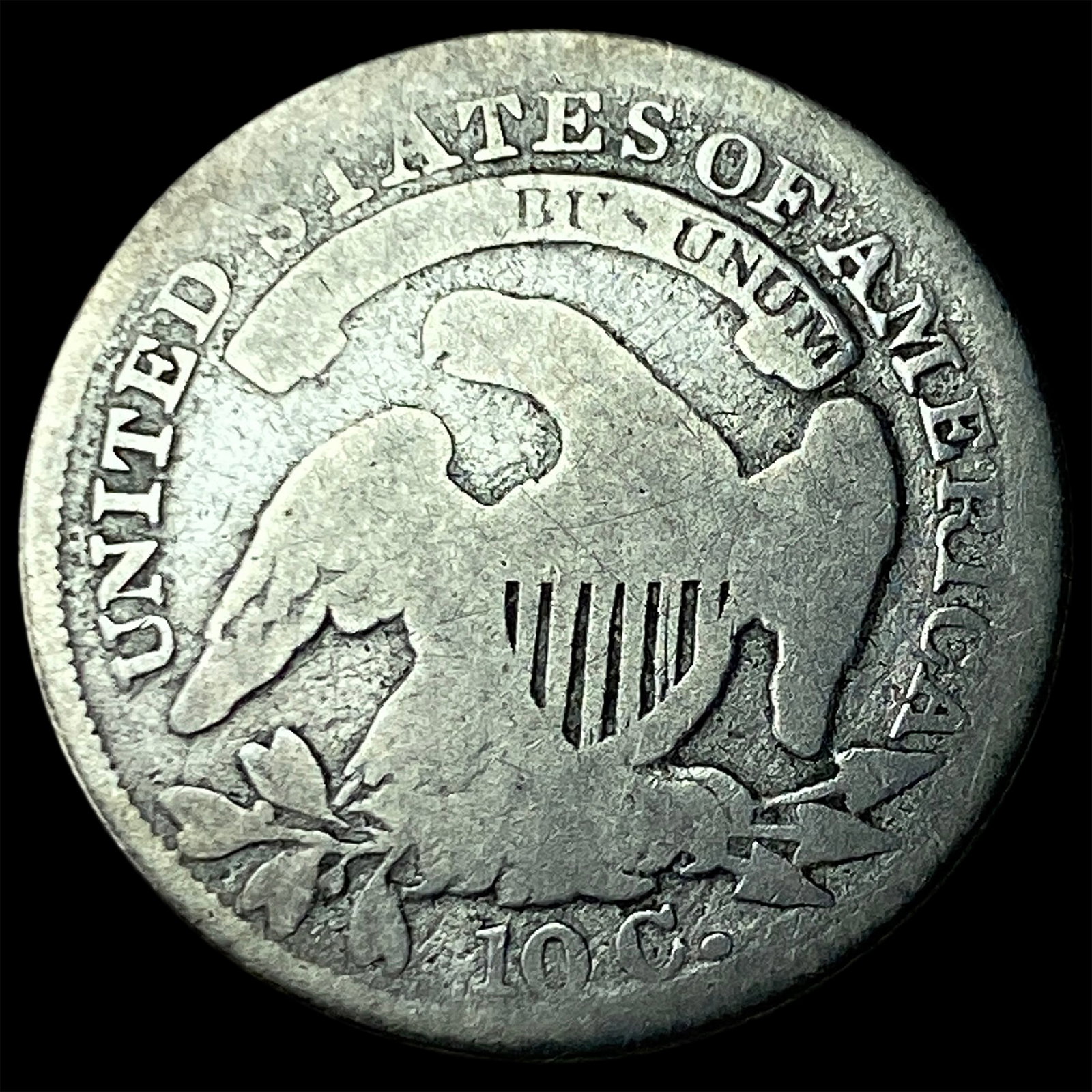 1833 Silver apped Bust Dime LIGHTLY CIRCULATED - 2