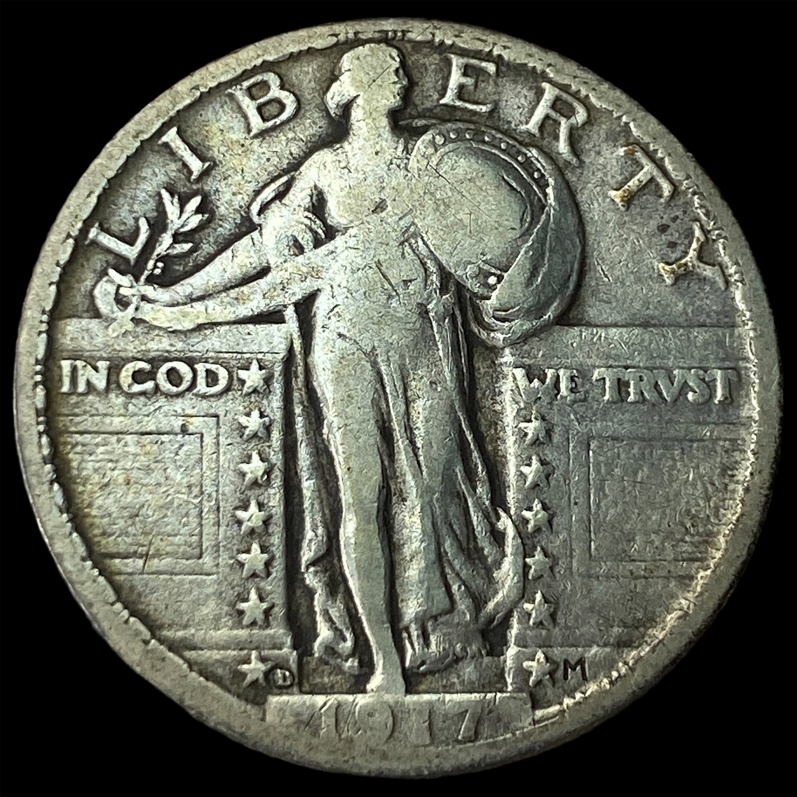 1917-D Type 2 Standing Liberty Quarter LIGHTLY CIRCULATED: 1917-D Type 2 Standing Liberty Quarter LIGHTLY CIRCULATED