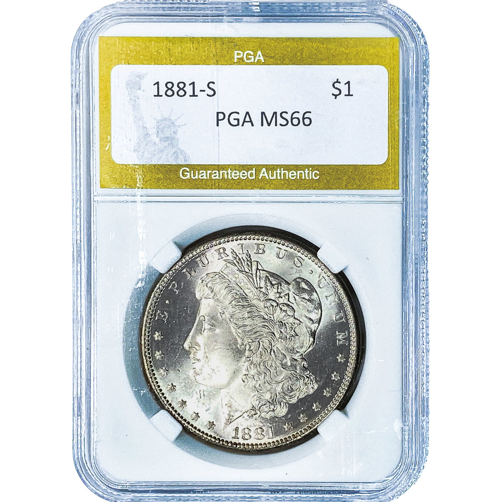 1881-S Morgan Silver Dollar PGA MS66: 1881-S Morgan Silver Dollar PGA MS66