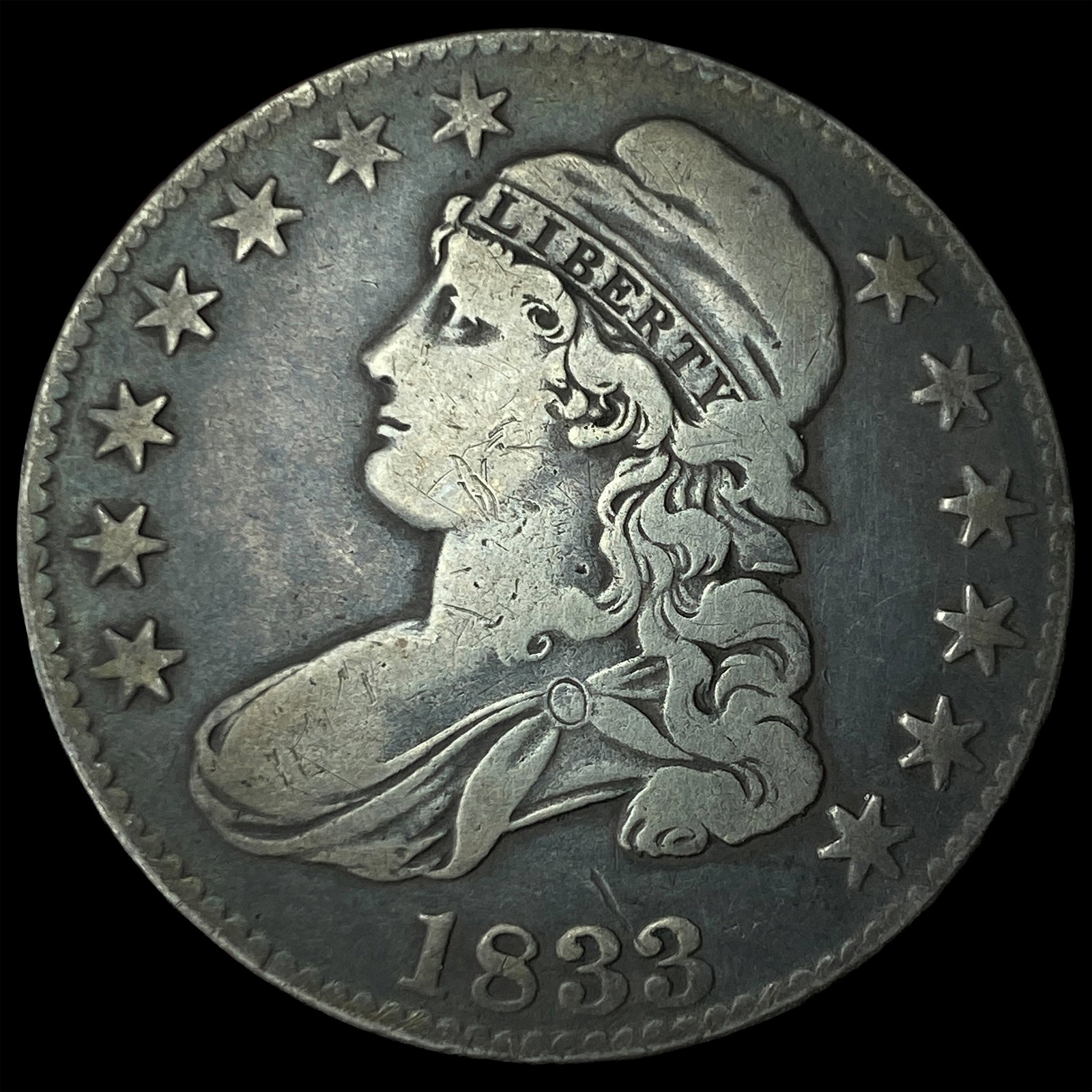 1833 Capped Bust Half Dollar NEARLY UNCIRCULATED (1 of 2)