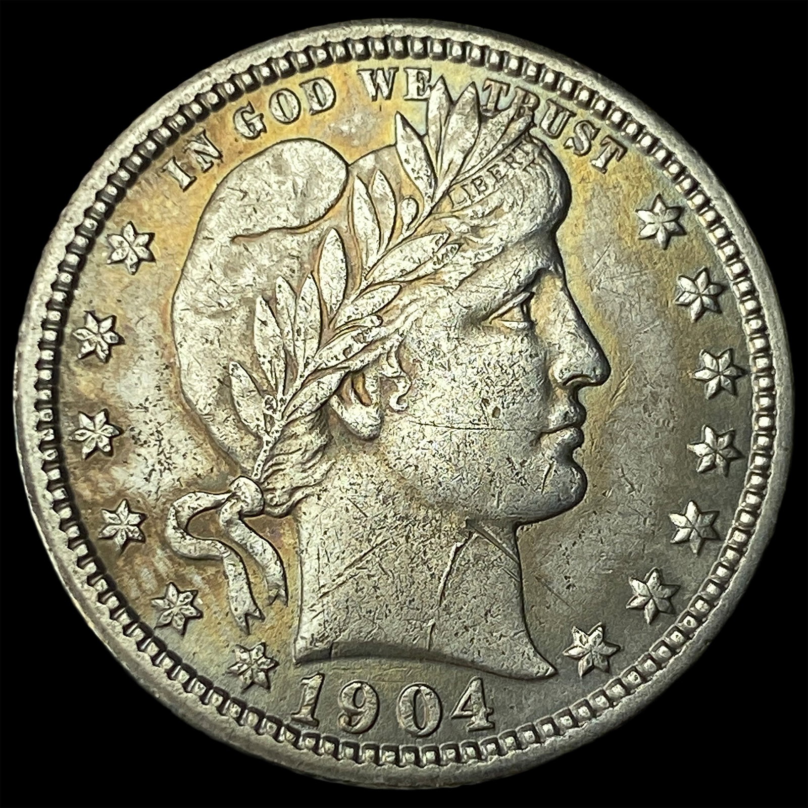 1904 Silver Barber Quarter CLOSELY UNCIRCULATED (1 of 2)