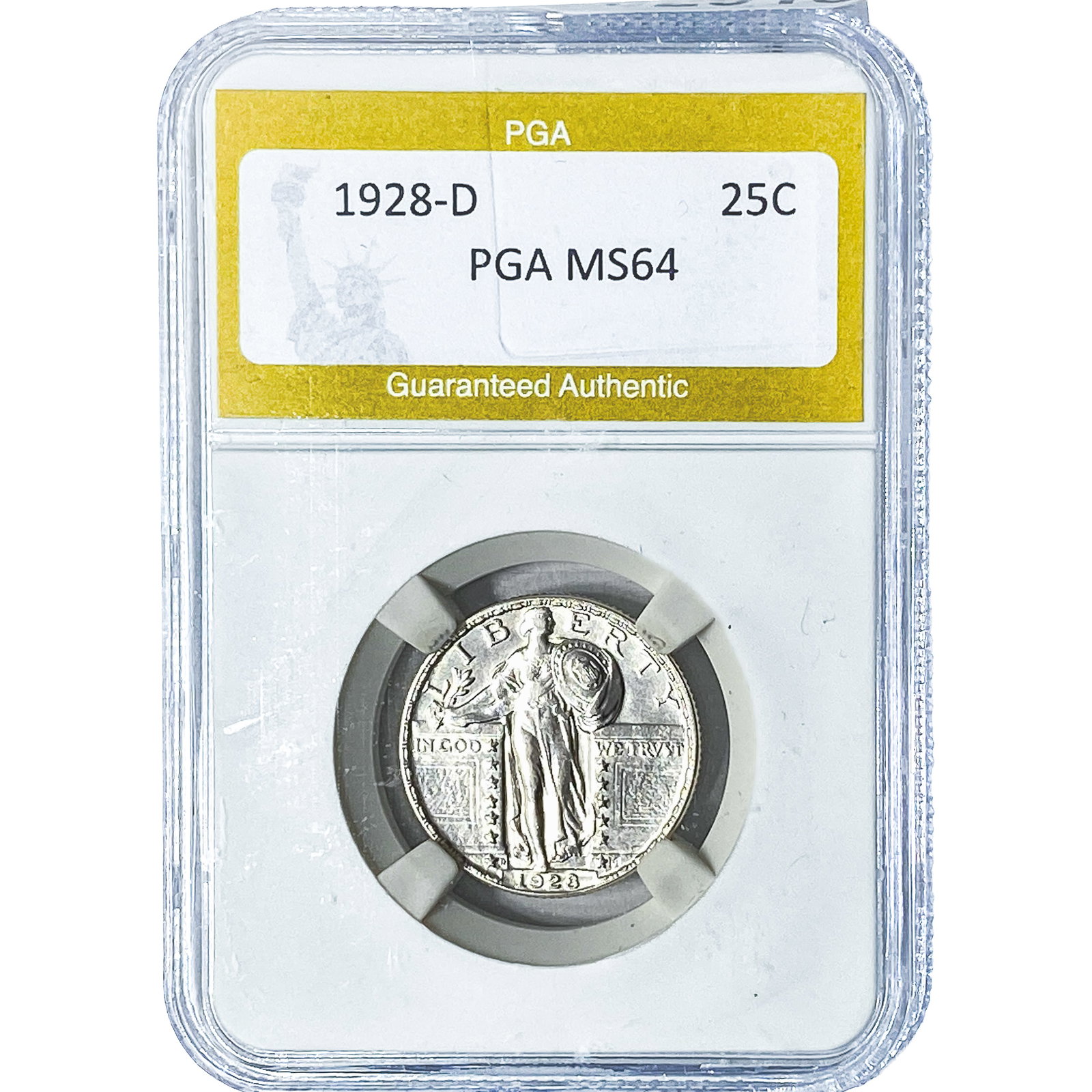 1928-D Standing Liberty Quarter PGA MS64: 1928-D Standing Liberty Quarter PGA MS64