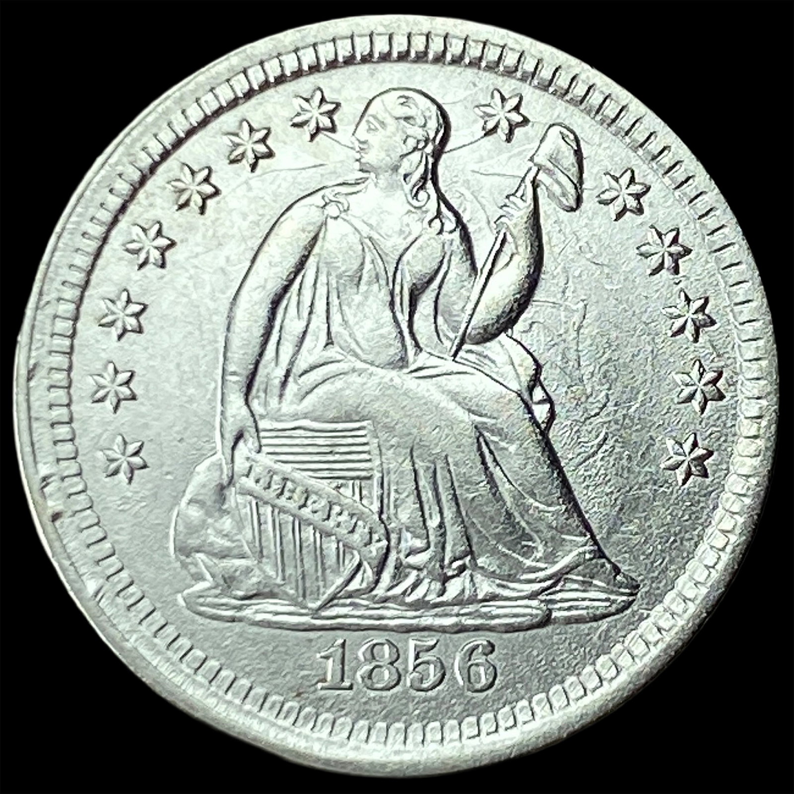 1856 Silver Seated Liberty Half Dime UNCIRCULATED: 1856 Silver Seated Liberty Half Dime UNCIRCULATED
