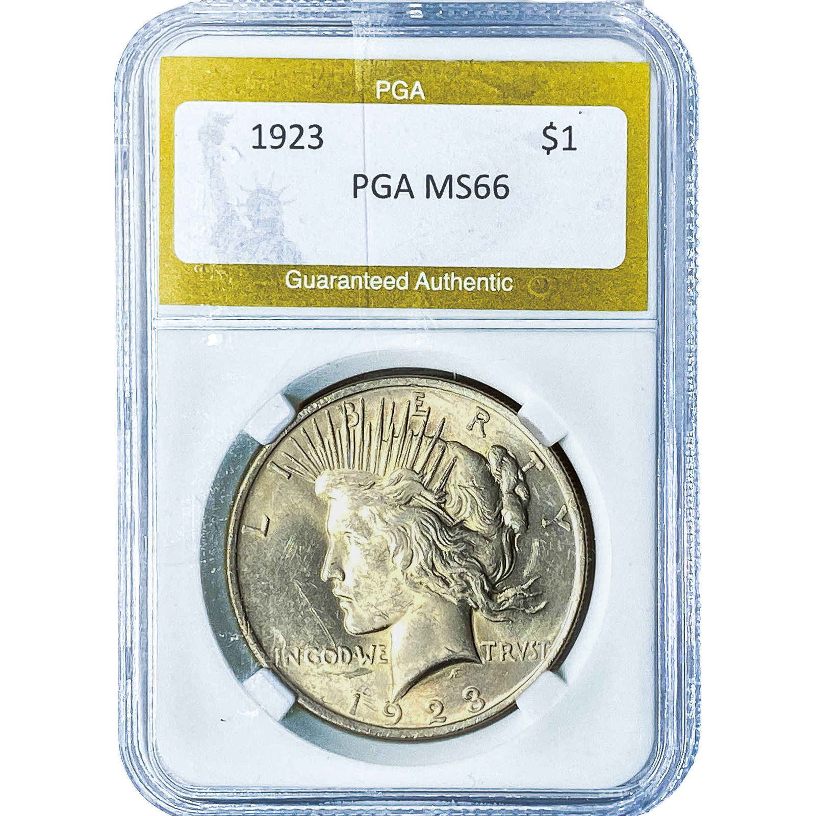 1923 Silver Peace Dollar PGA MS66: 1923 Silver Peace Dollar PGA MS66