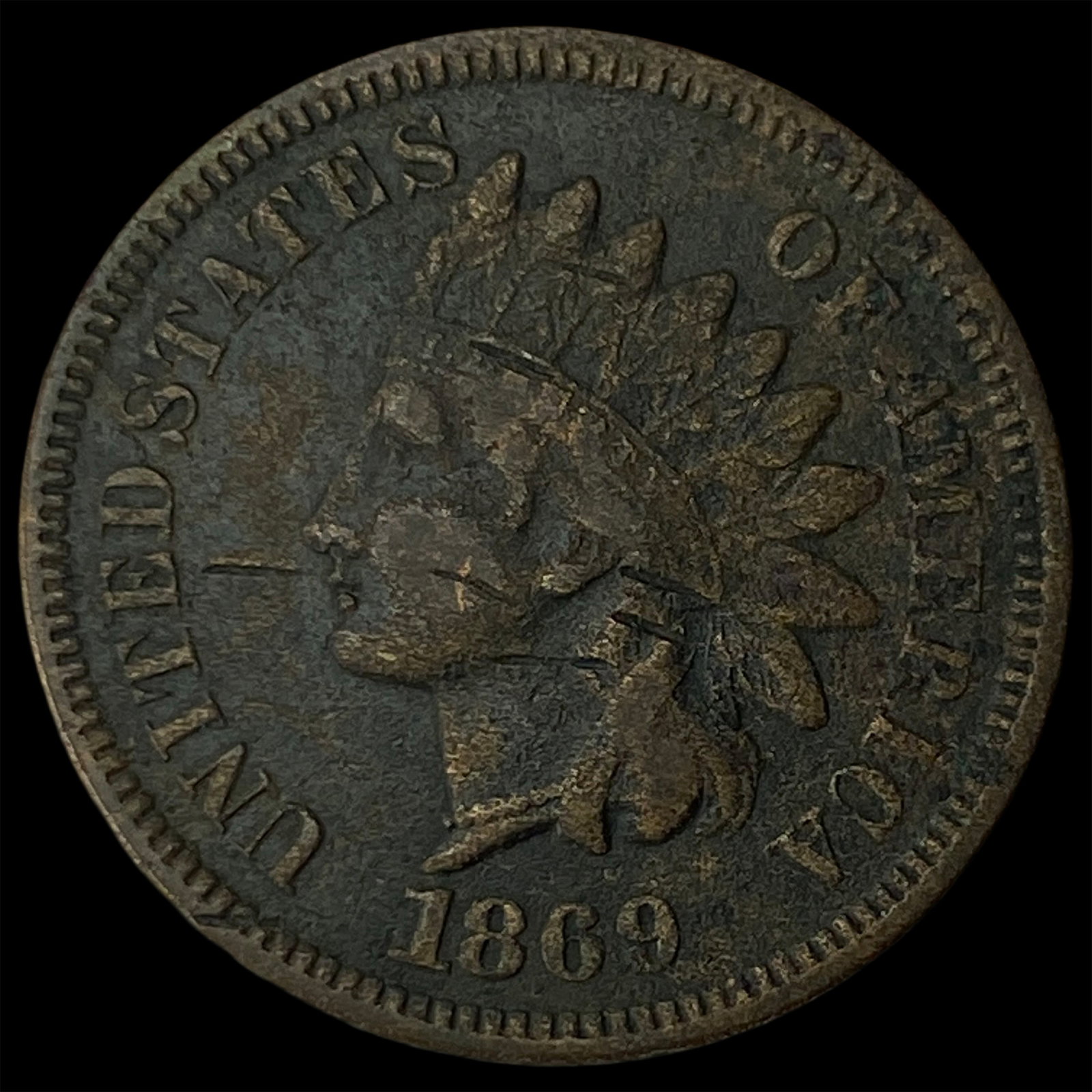 1869 Indian Head Cent LIGHTLY CIRCULATED (1 of 2)