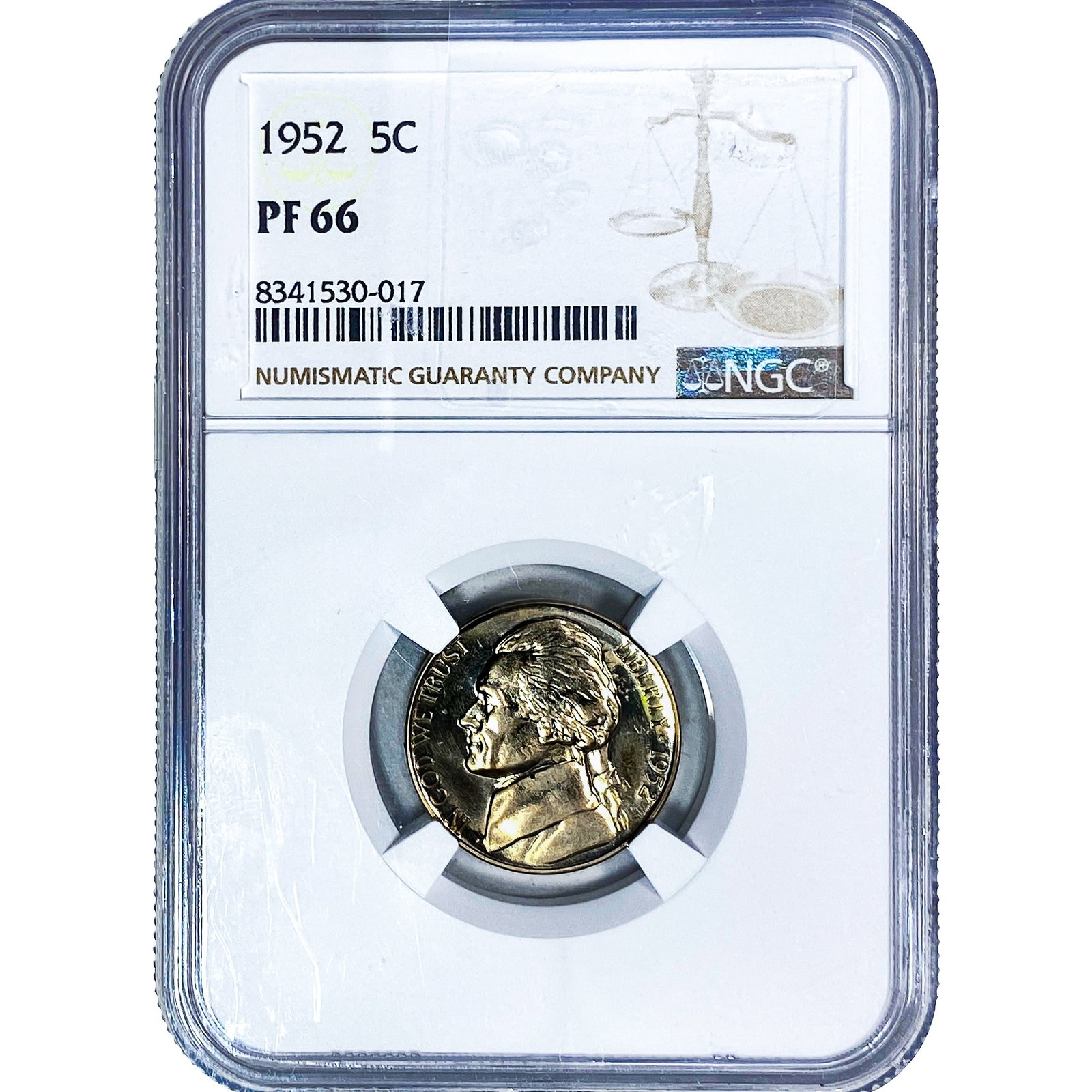 1952 Jefferson Nickel NGC PF66: 1952 Jefferson Nickel NGC PF66