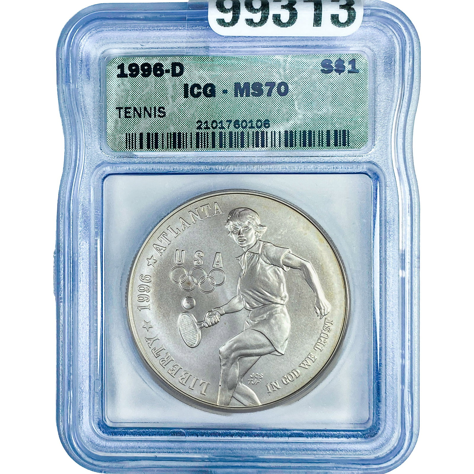 1996-D Atlanta Olypmics Commem. Silver $1-Tennis MS70: 1996-D Atlanta Olypmics Commem. Silver $1-Tennis MS70