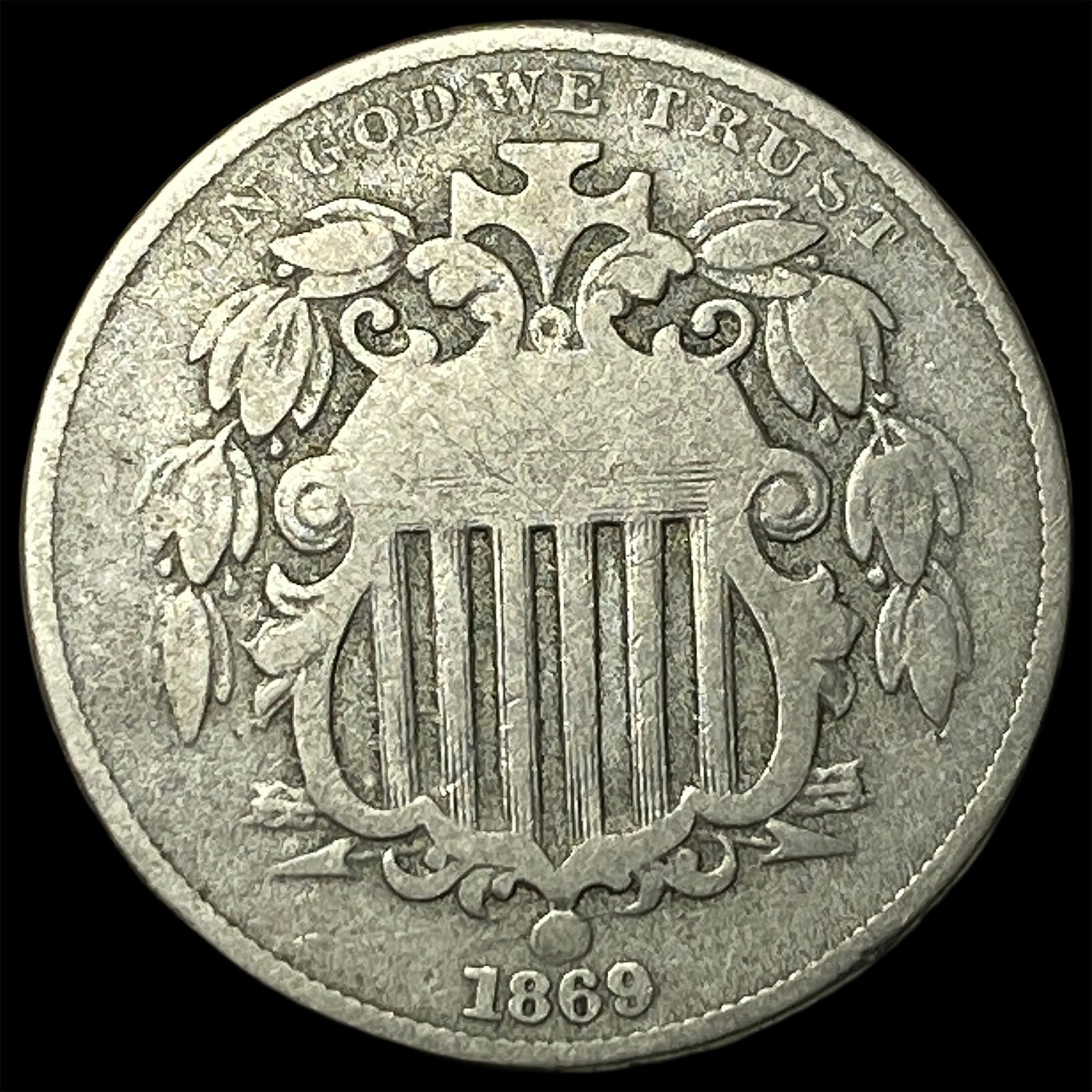 1869 Shield Nickel LIGHTLY CIRCULATED: 1869 Shield Nickel LIGHTLY CIRCULATED