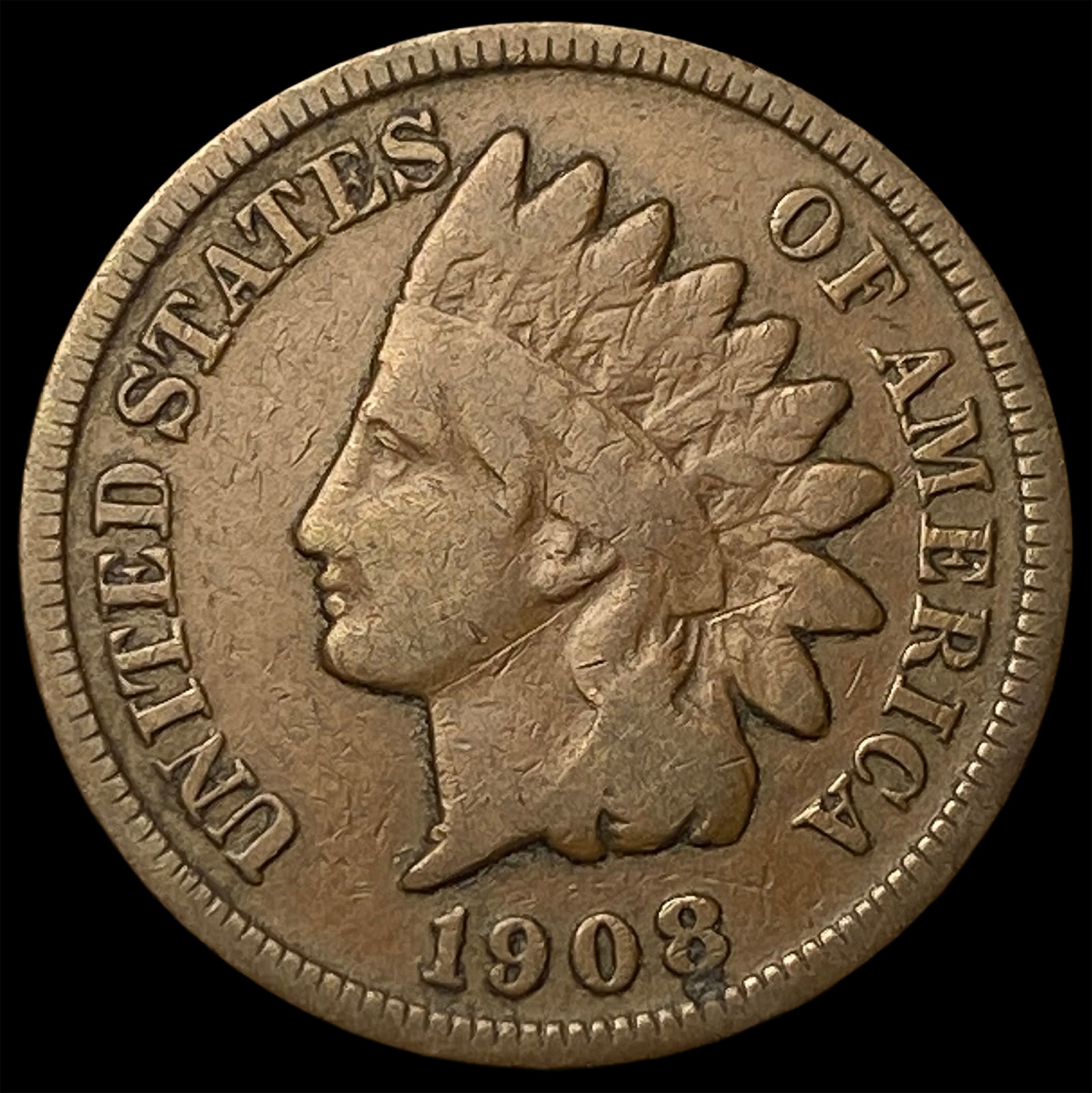 1908-S Indian Head Cent LIGHTLY CIRCULATED: 1908-S Indian Head Cent LIGHTLY CIRCULATED