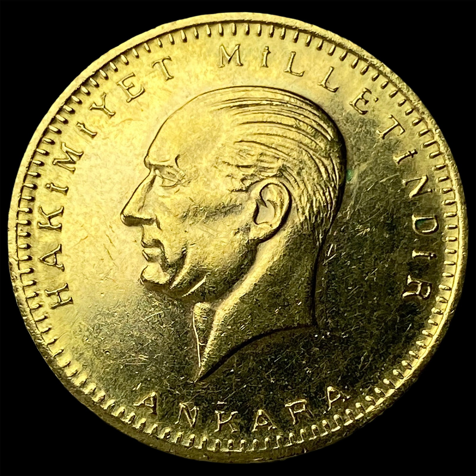 1923 Turkey 50 Kurush .106oz Gold Coin GEM PROOF: 1923 Turkey 50 Kurush .106oz Gold Coin GEM PROOF