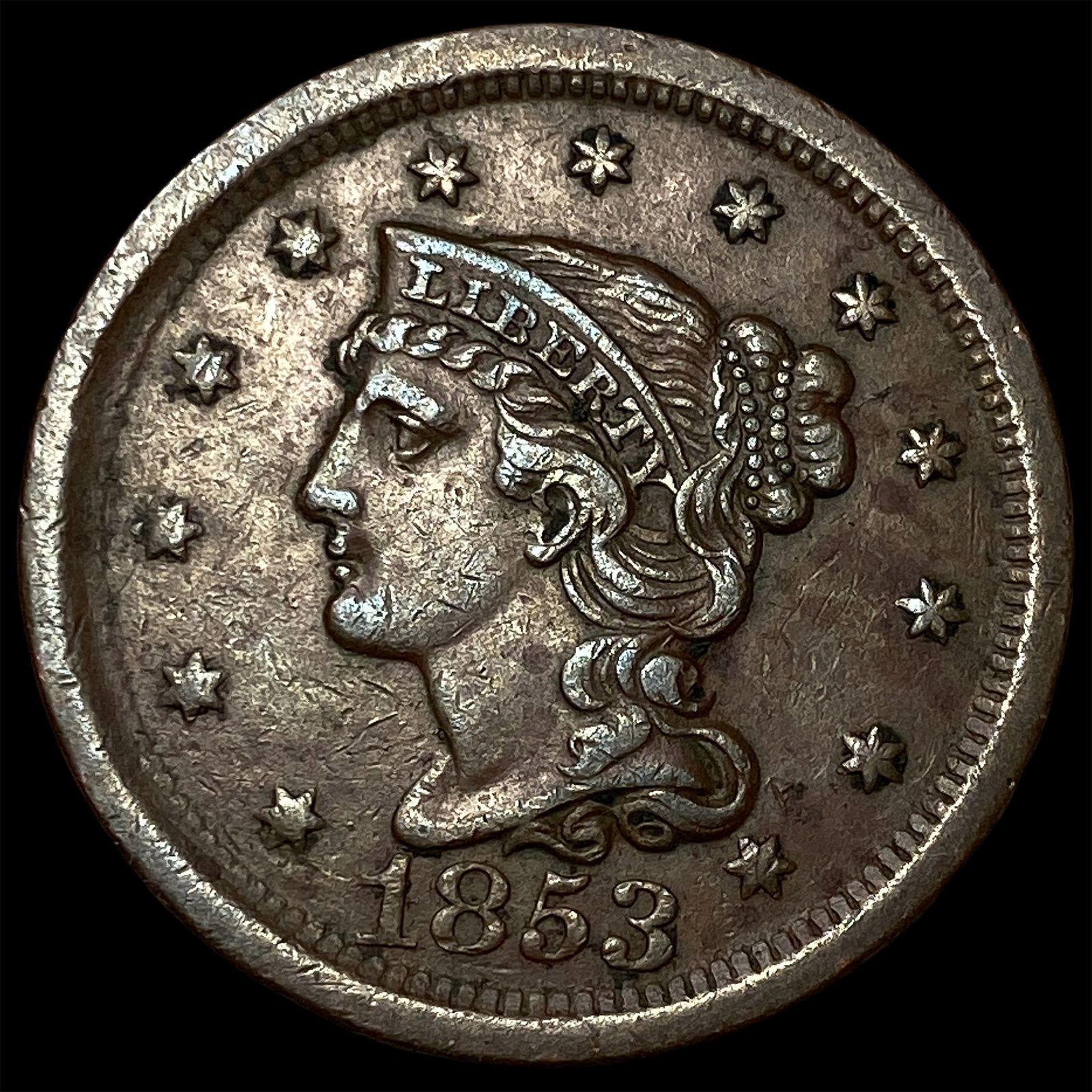 1853 Braided Hair Large Cent UNCIRCULATED (1 of 2)