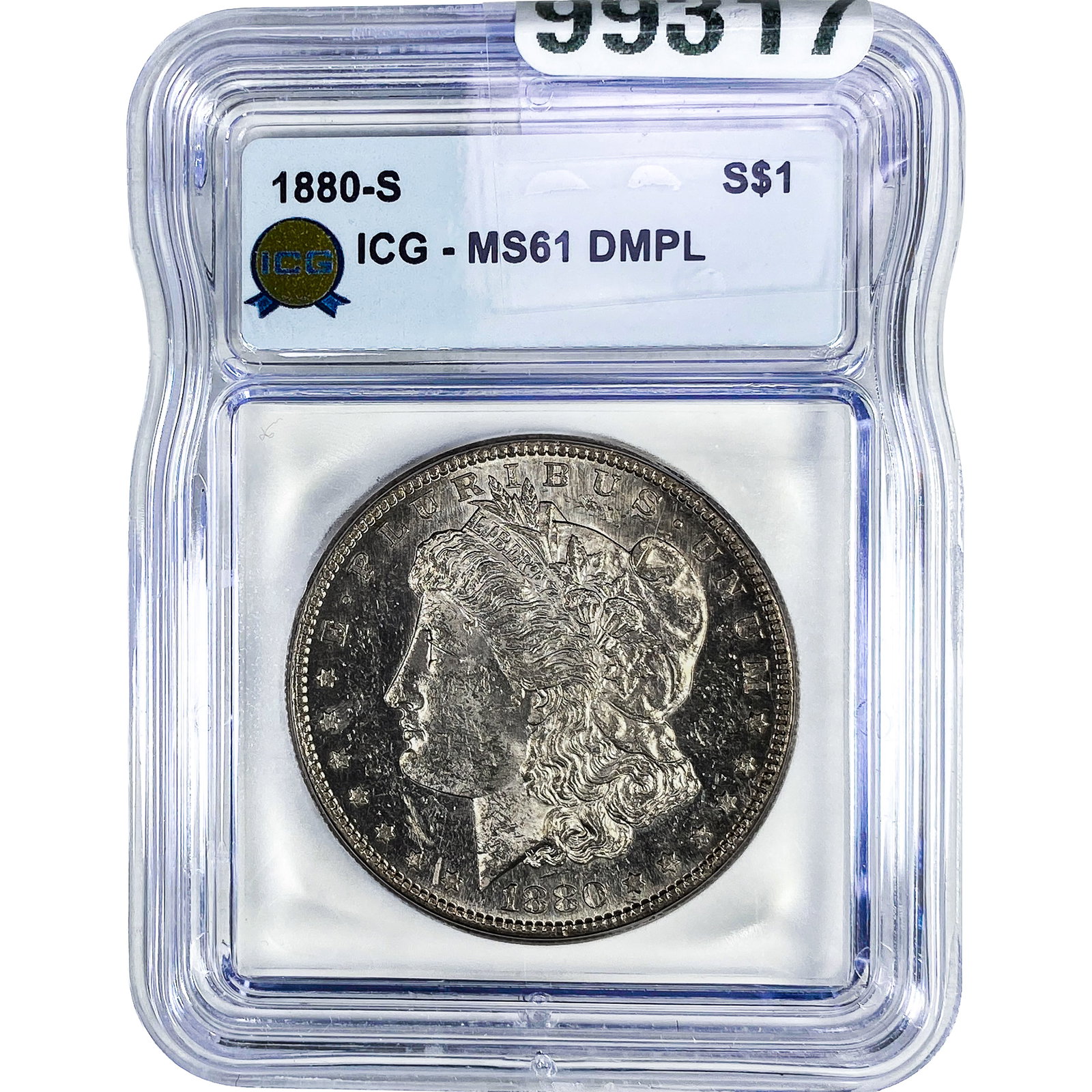 1880-S Morgan Silver Dollar ICG MS61 DMPL: 1880-S Morgan Silver Dollar ICG MS61 DMPL