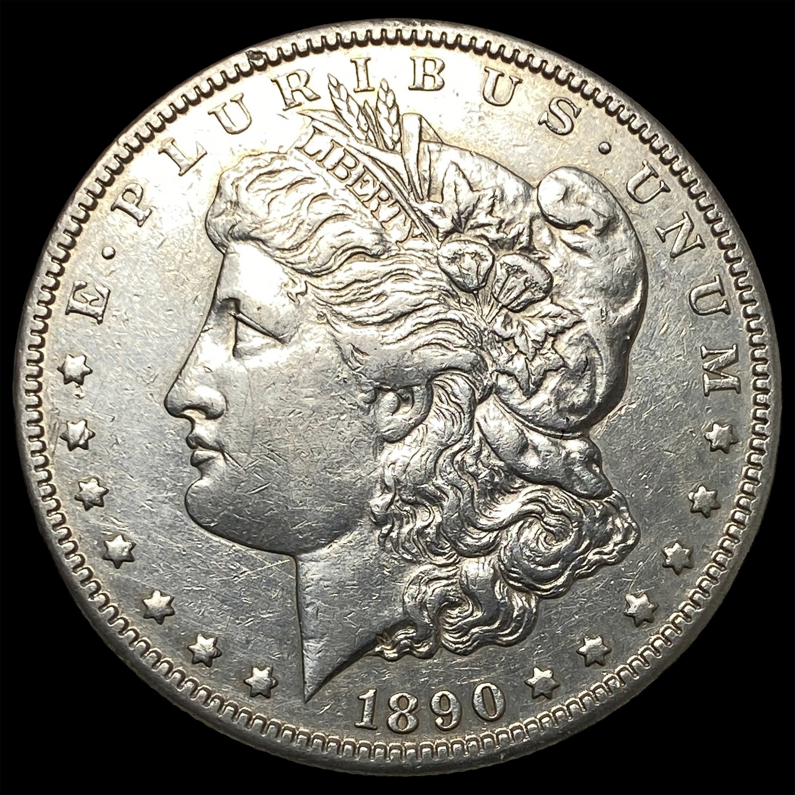 1890-CC Silver Morgan Dollar CLOSELY UNCIRCULATED: 1890-CC Silver Morgan Dollar CLOSELY UNCIRCULATED