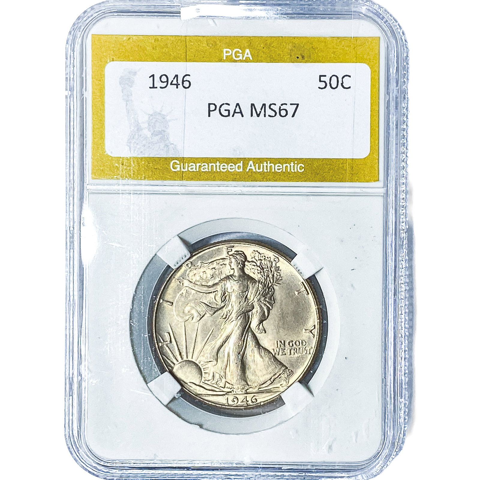 1946 Walking Liberty Half Dollar PGA MS67: 1946 Walking Liberty Half Dollar PGA MS67