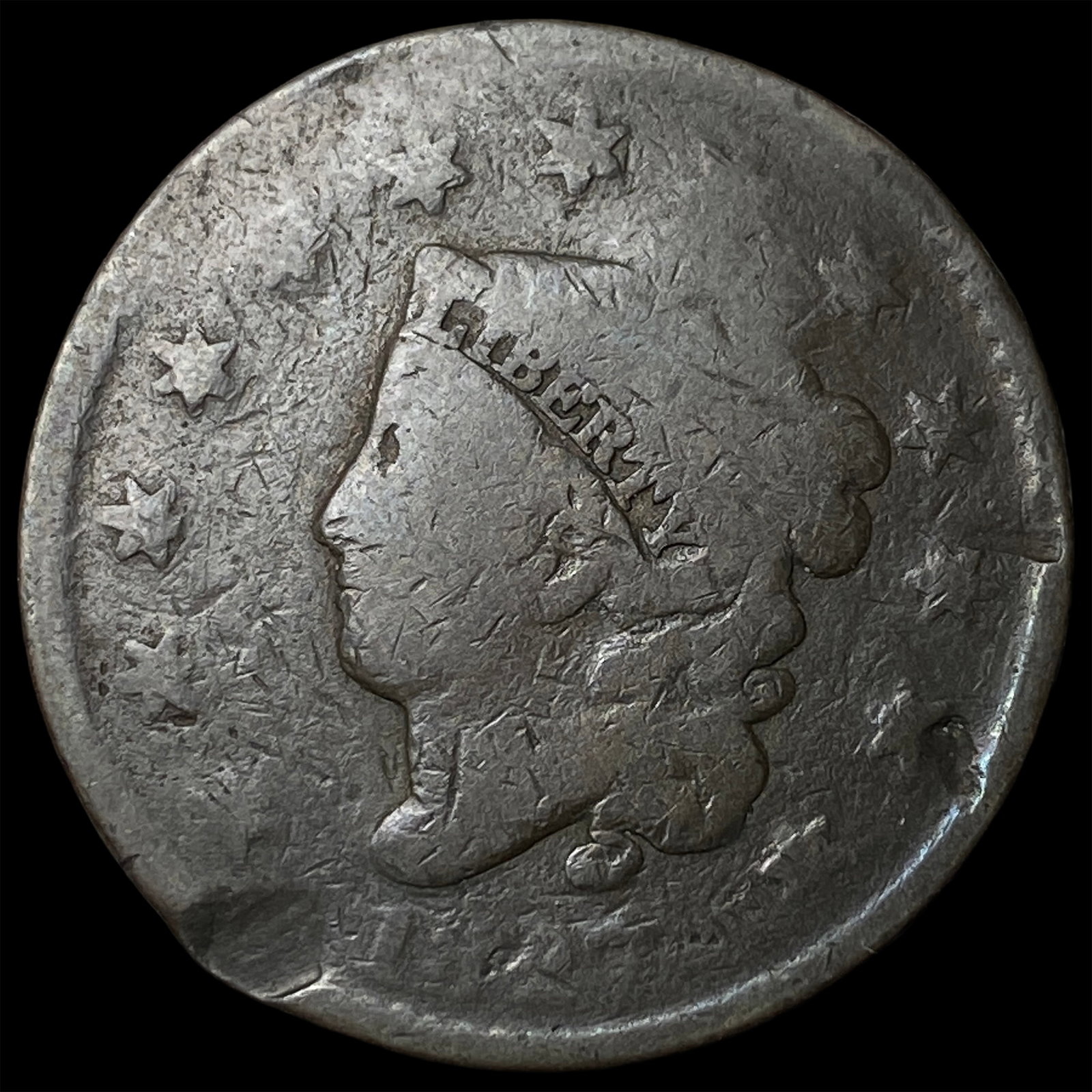 1838 Coronet Head Large Cent NICELY CIRCULATED: 1838 Coronet Head Large Cent NICELY CIRCULATED