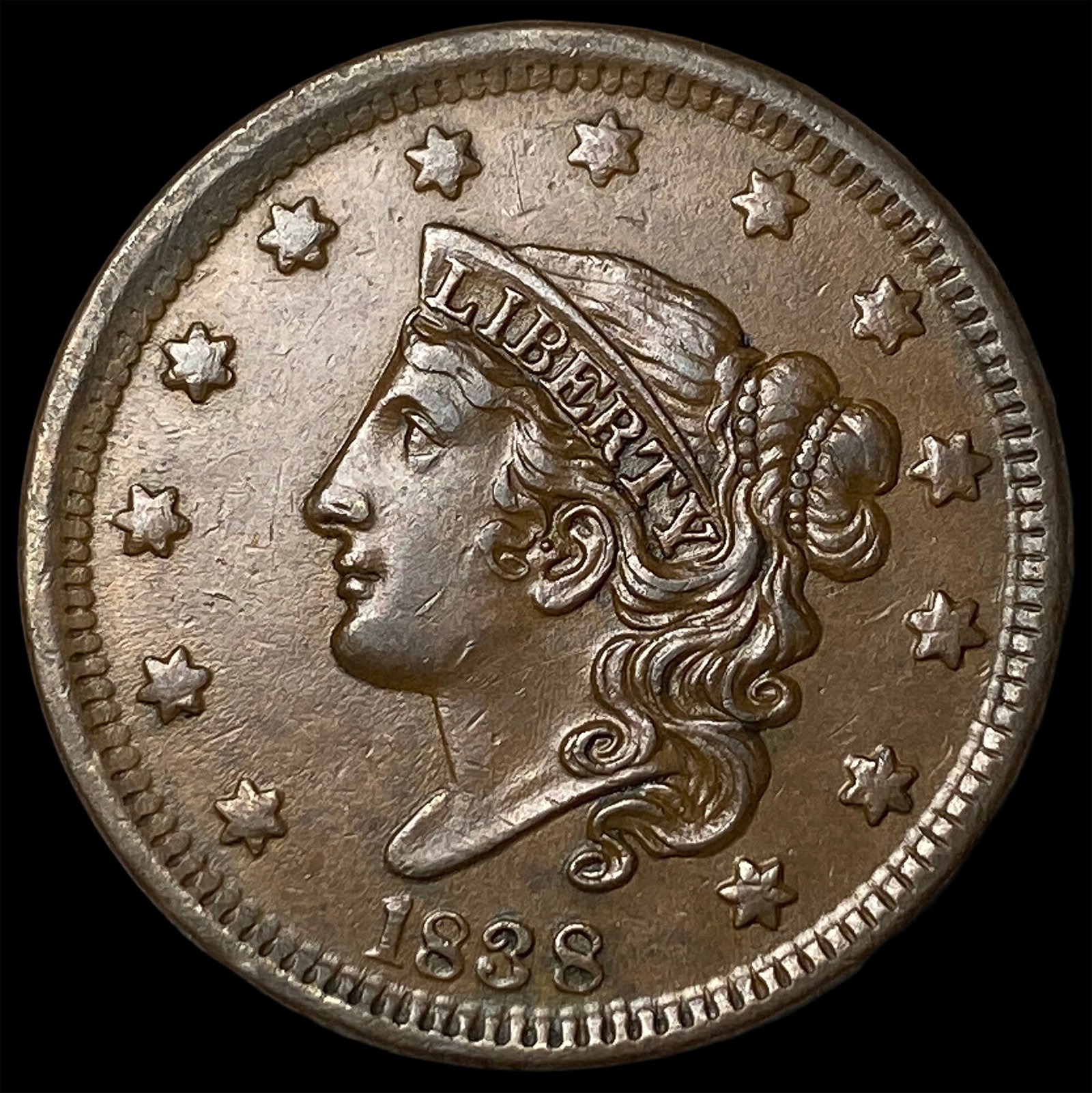 1838 Braided Hair Large Cent UNCIRCULATED: 1838 Braided Hair Large Cent UNCIRCULATED