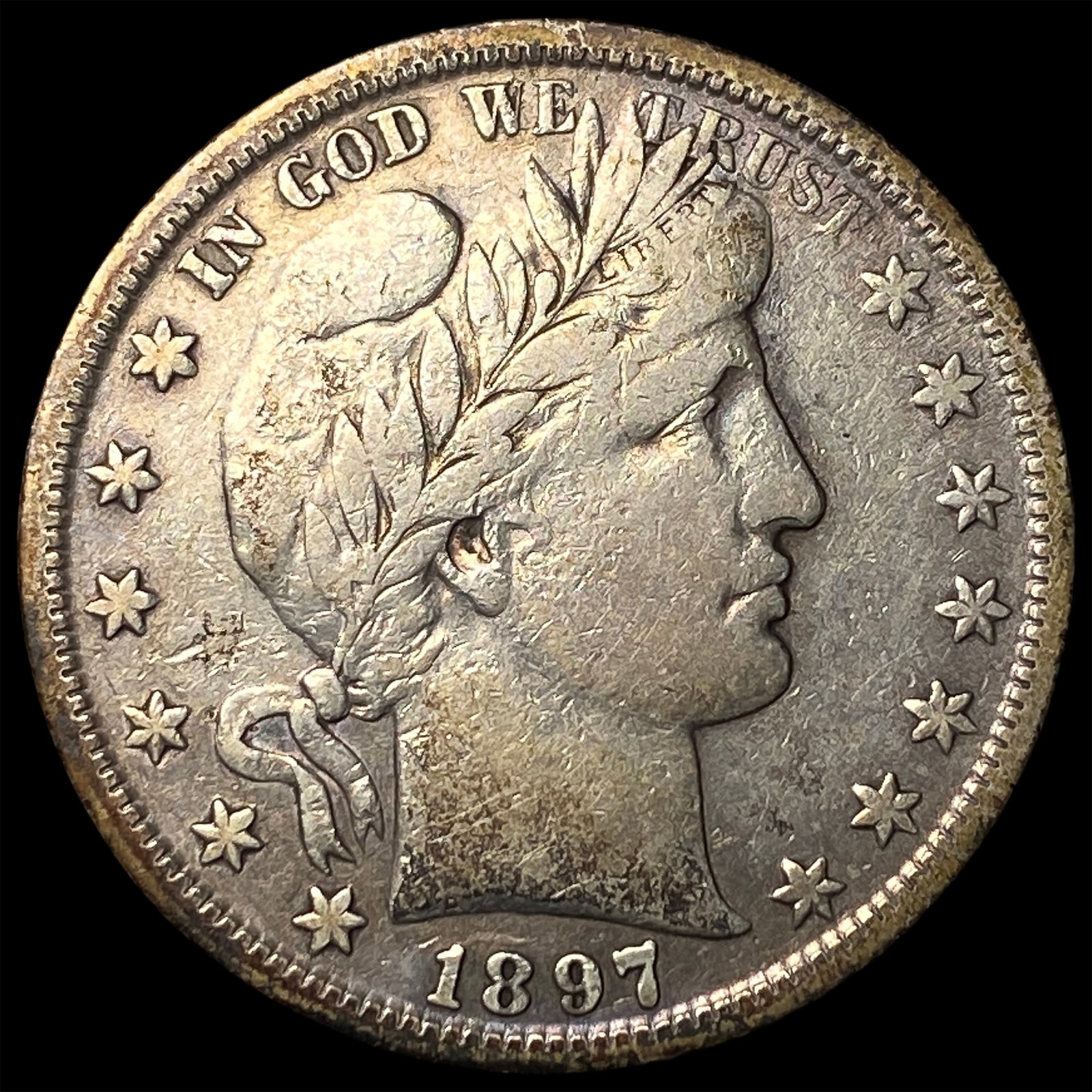 1897-S Silver Half Dollar (Barber) NEARLY UNCIRCULATED (1 of 2)