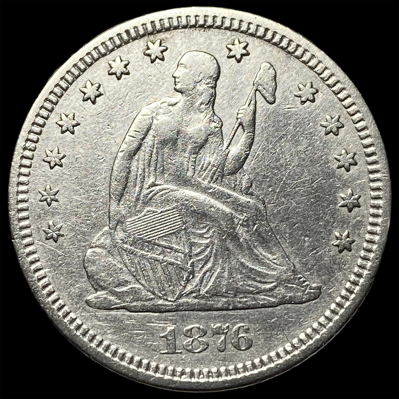 1876 Seated Liberty Quarter CLOSELY UNCIRCULATED (1 of 2)