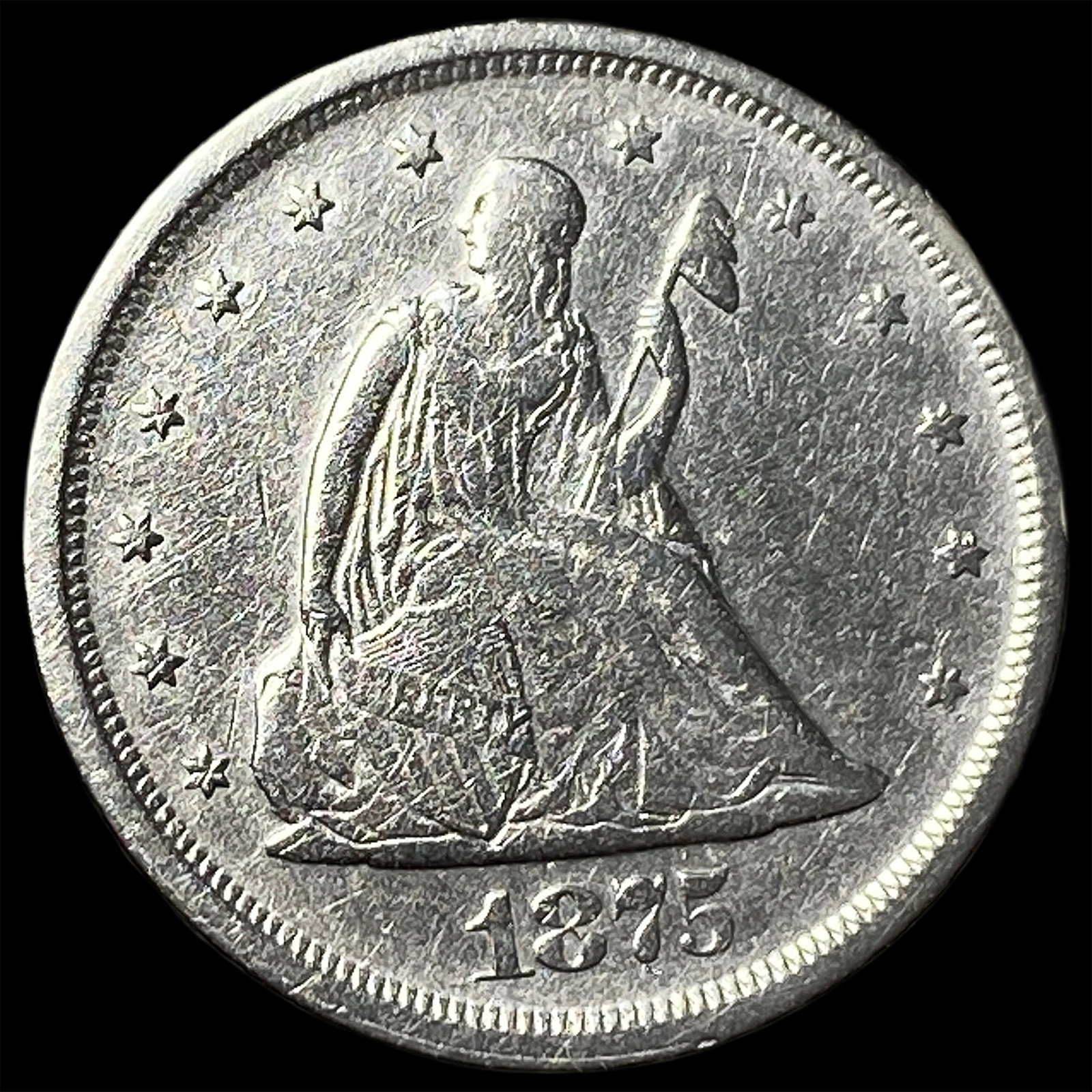 1875-S Silver Twenty Cents CLOSELY UNCIRCULATED (1 of 2)