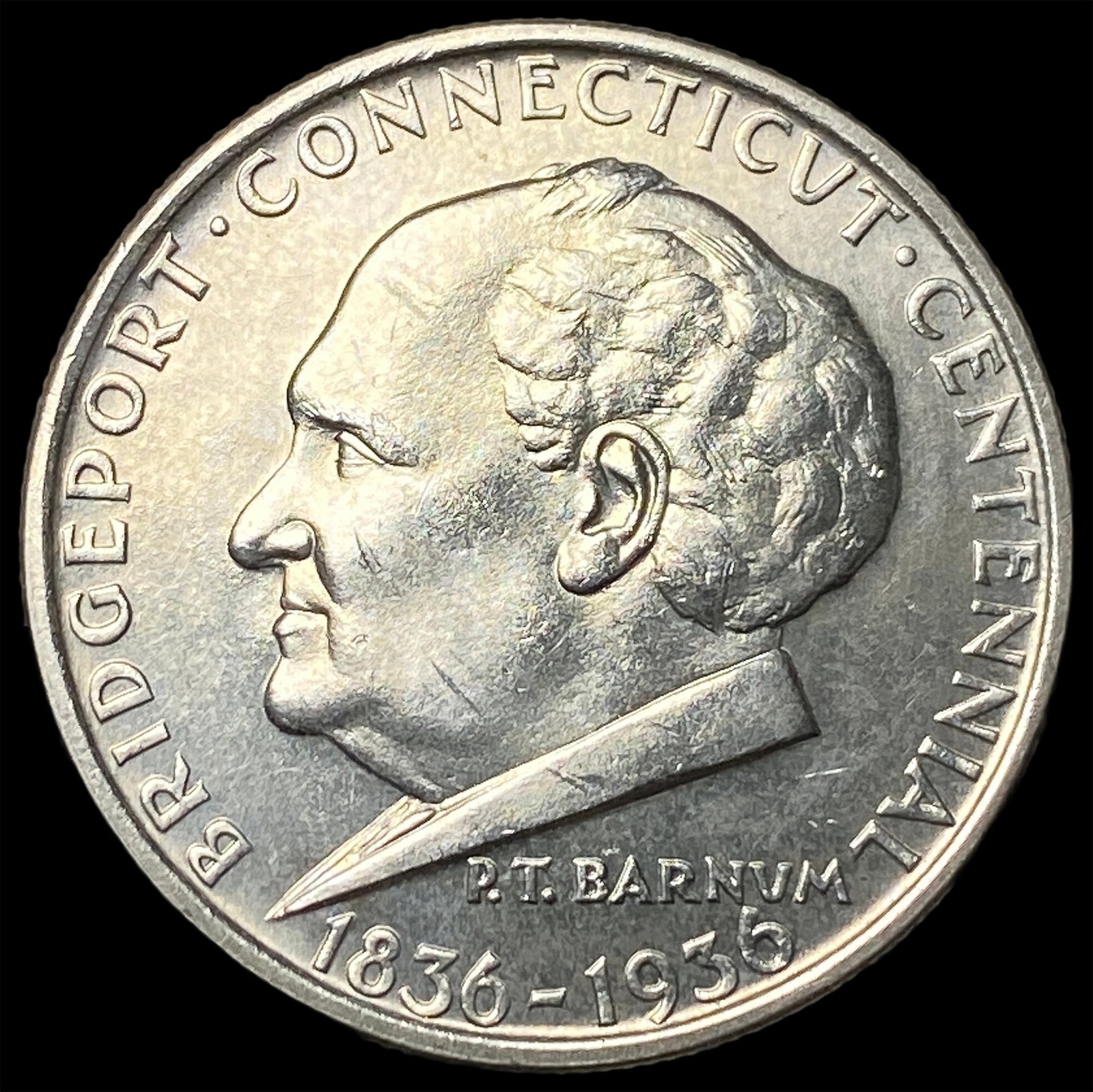 1936 Silver Bridgeport Centennial Half Dollar CHOICE BU (1 of 2)