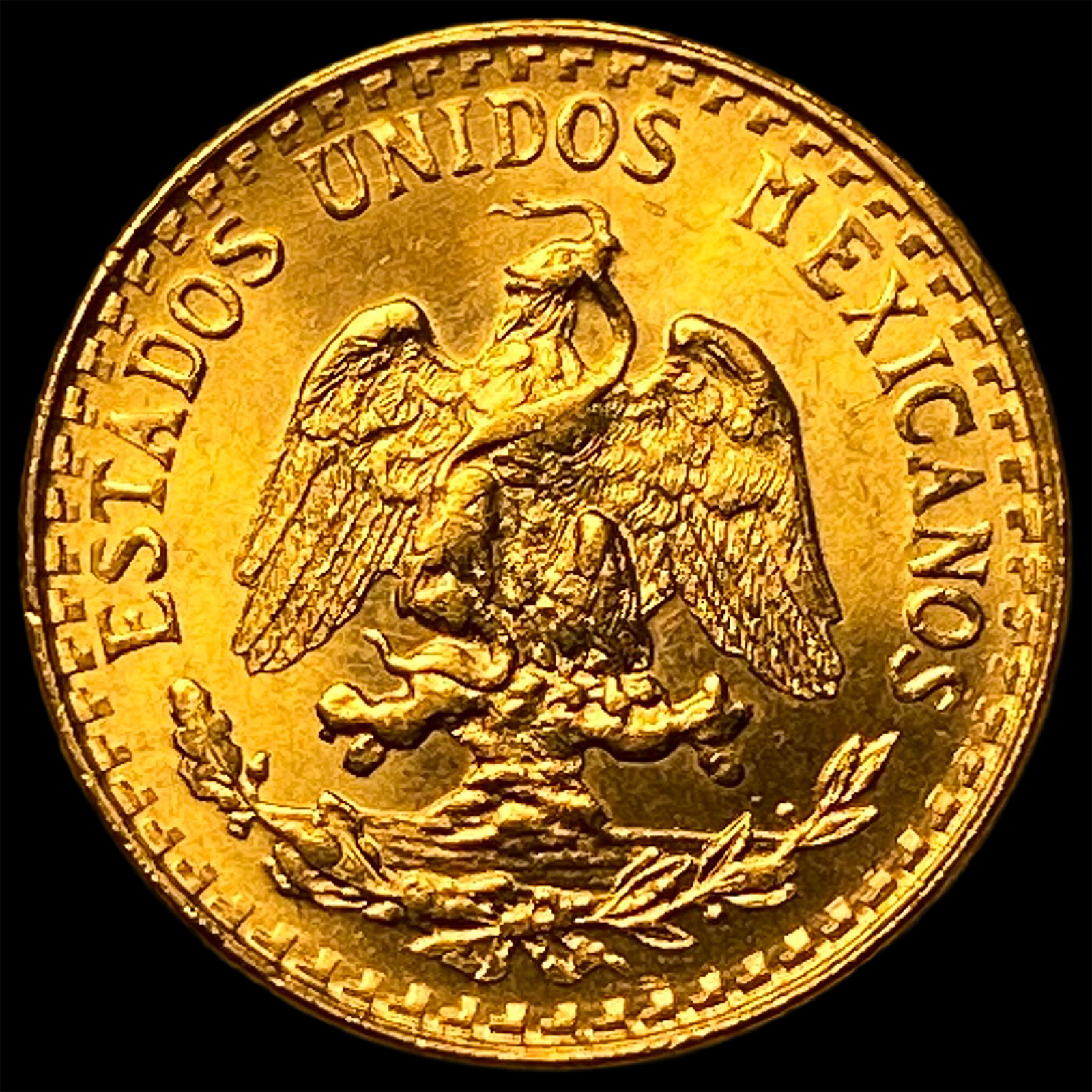 1945 Mexico Gold 2 Pesos GEM BU: 1945 Mexico Gold 2 Pesos GEM BU