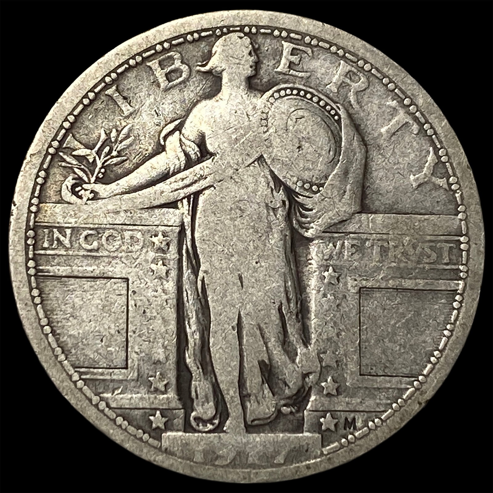 1925 Standing Liberty Silver Quarter NICELY CIRCULATED: 1925 Standing Liberty Silver Quarter NICELY CIRCULATED