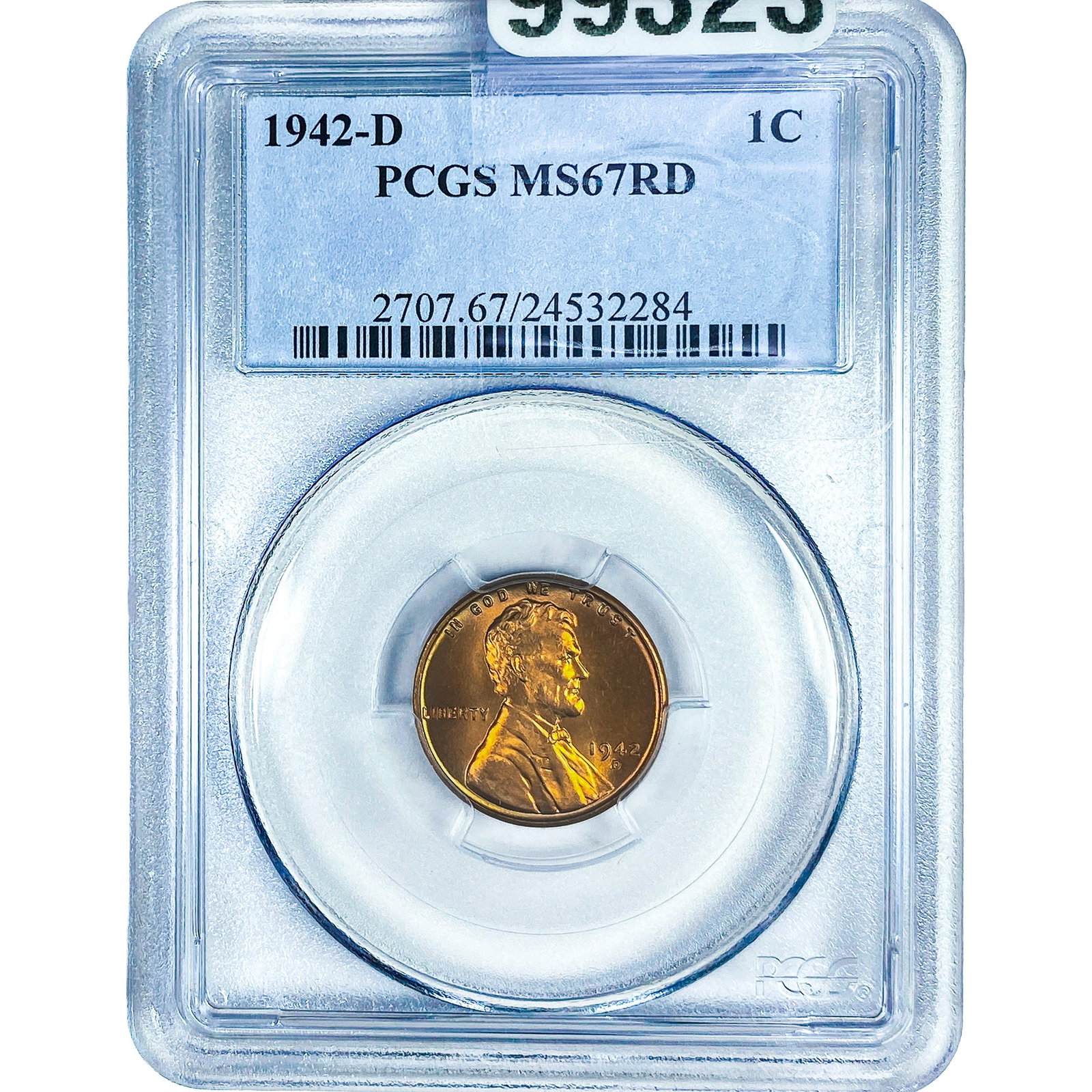 1942-D Wheat Cent PCGS MS67 RD: 1942-D Wheat Cent PCGS MS67 RD
