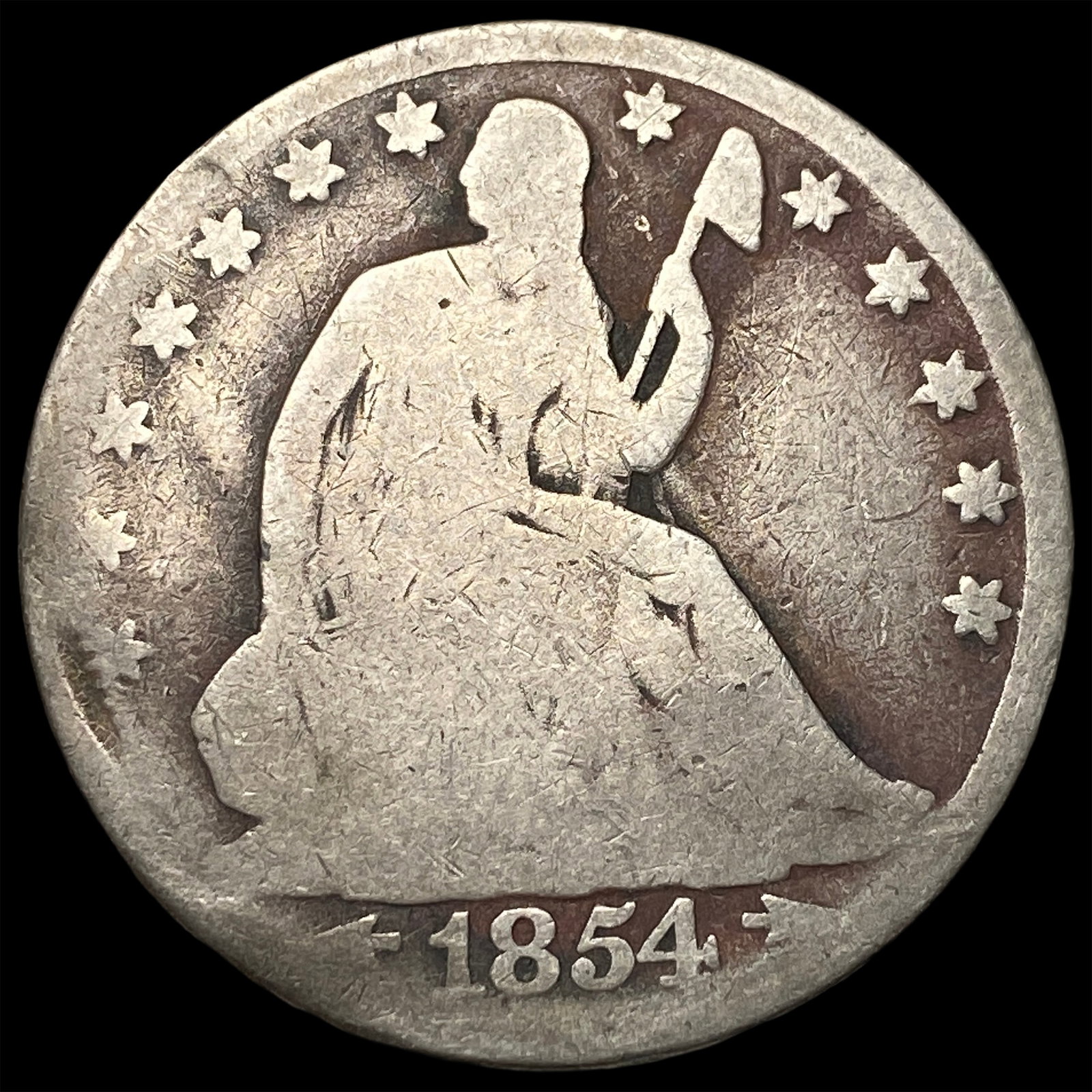 1854-O Silver Half Dollar NICELY CIRCULATED: 1854-O Silver Half Dollar NICELY CIRCULATED