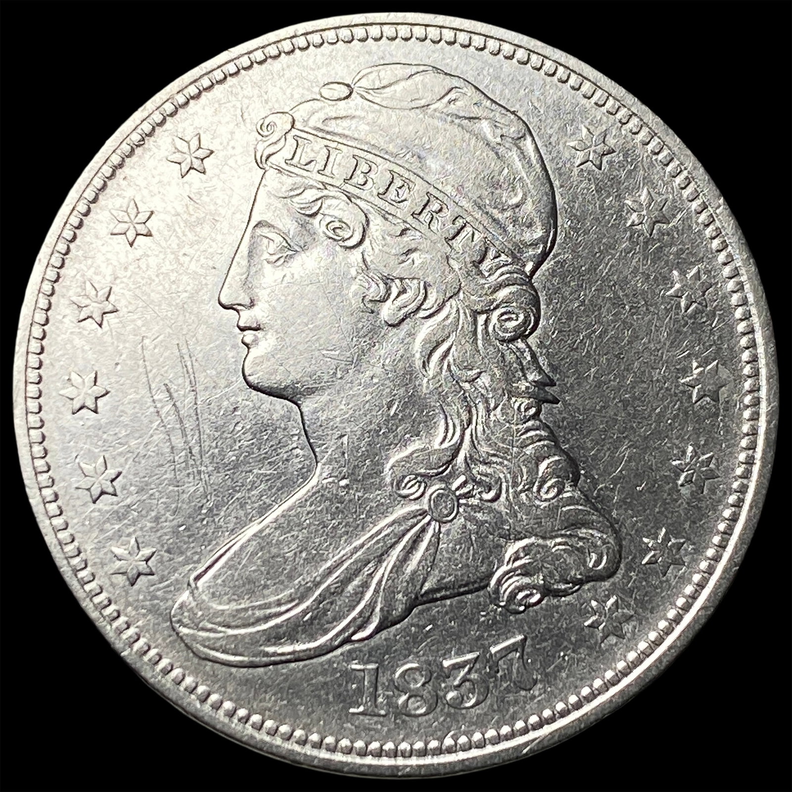 1837 Capped Bust Half Dollar CHOICE AU: 1837 Capped Bust Half Dollar CHOICE AU