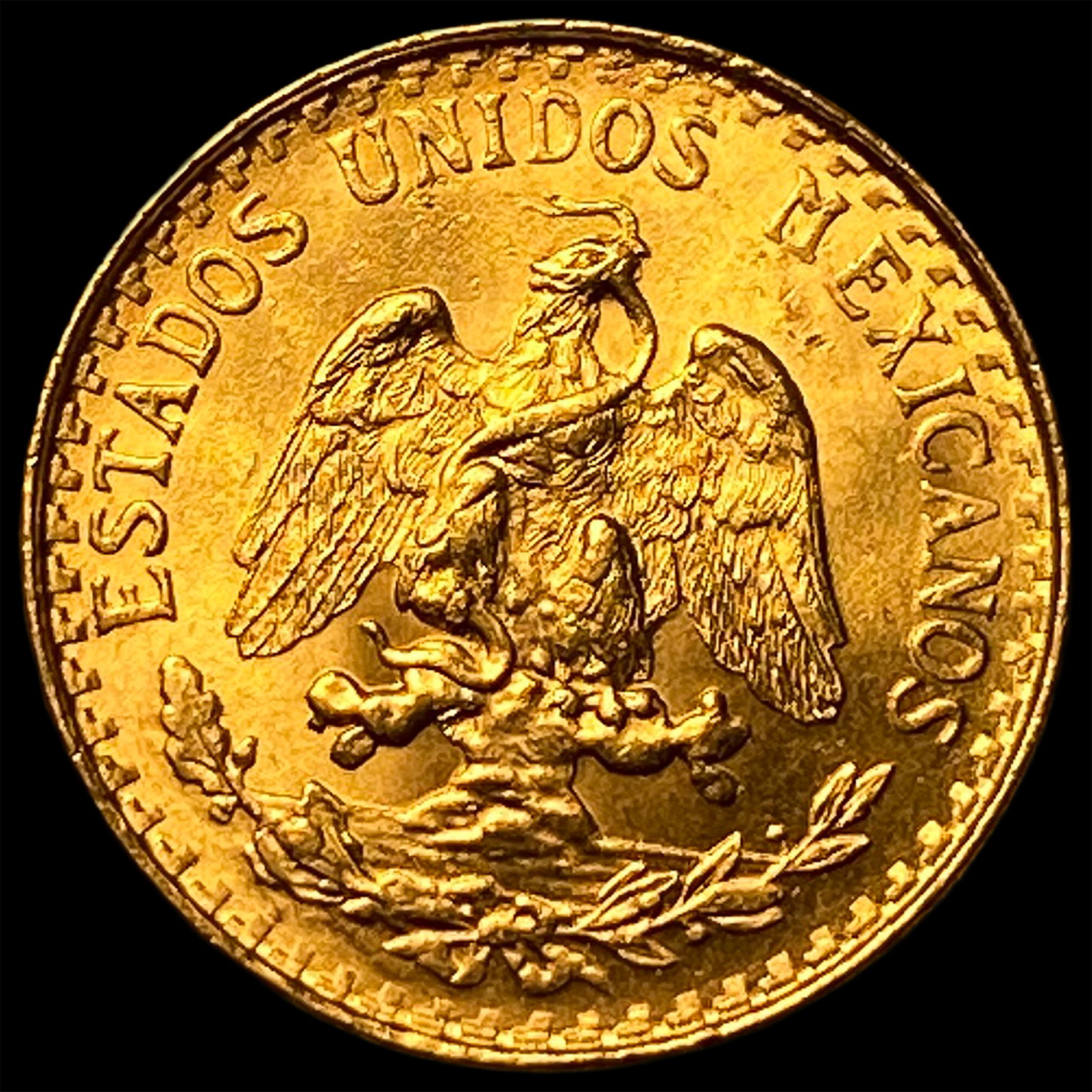 1945 Mexico Gold 2 Pesos GEM BU: 1945 Mexico Gold 2 Pesos GEM BU