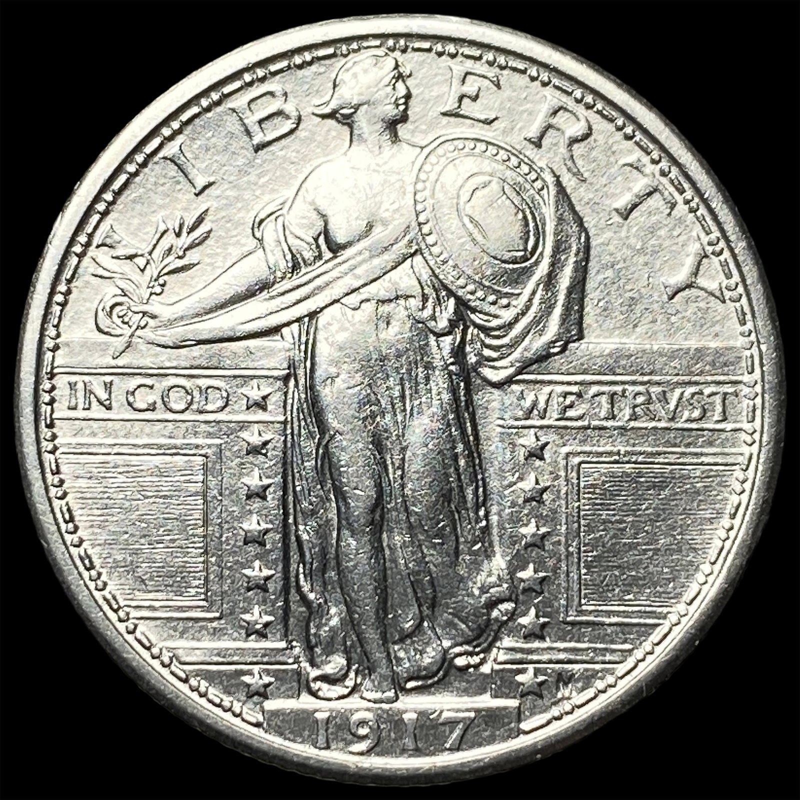 1917 Type 1 Standing Liberty Quarter CHOICE BU: 1917 Type 1 Standing Liberty Quarter CHOICE BU