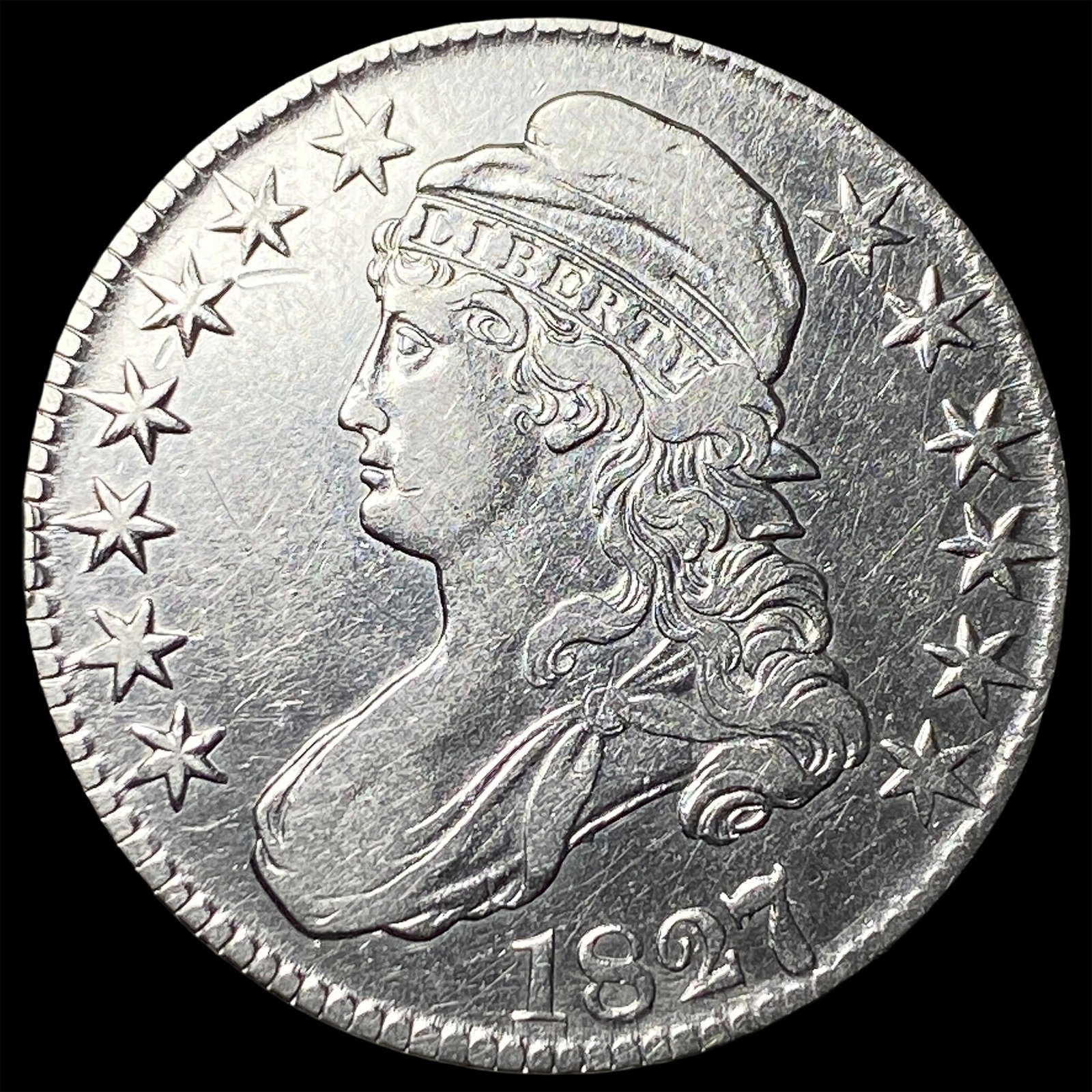 1827 Capped Bust Half Dollar CHOICE AU: 1827 Capped Bust Half Dollar CHOICE AU
